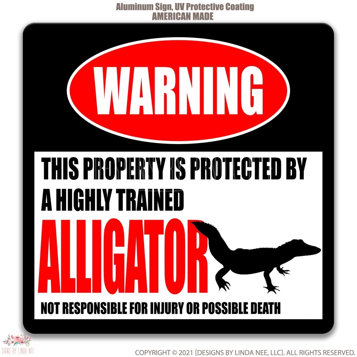 Funny Alligator Warning Sign