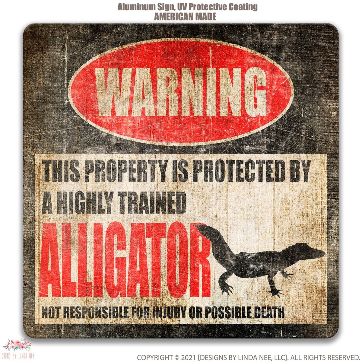 Funny Alligator Warning Sign