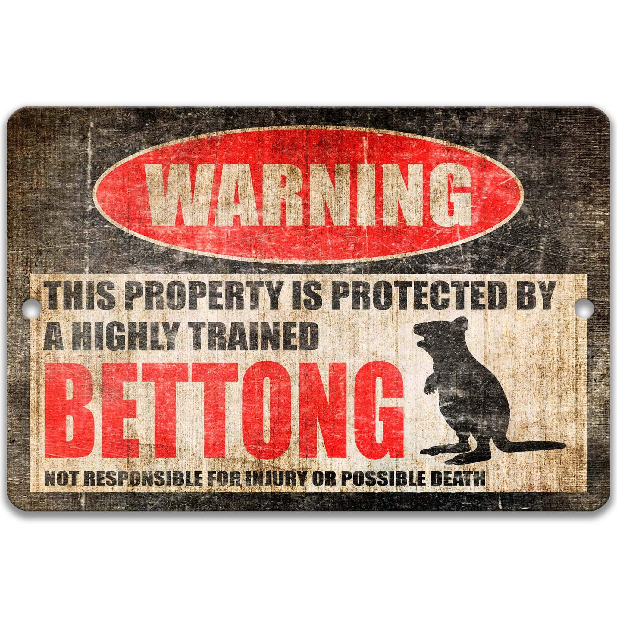 Funny Bettong Warning Sign - Short - nosed Rat Kangaroo Decor