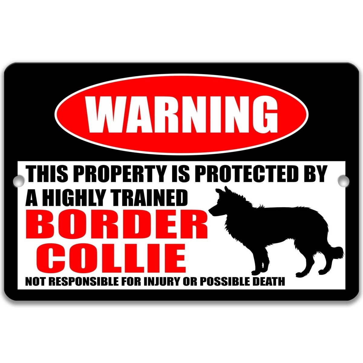 Funny Border Collie Warning Sign