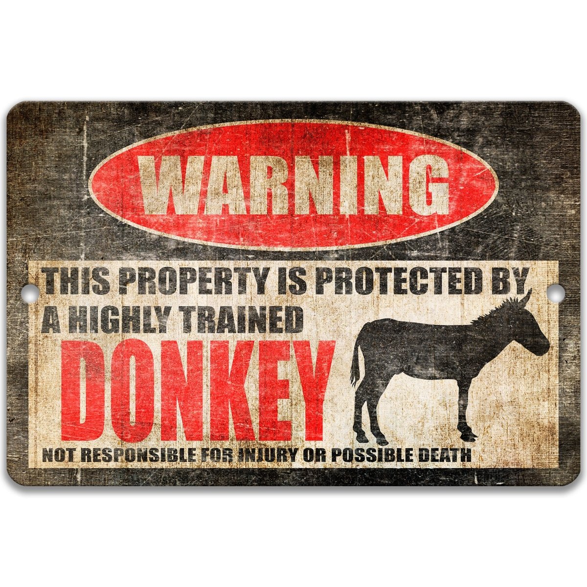 Funny Donkey Farm Warning Sign