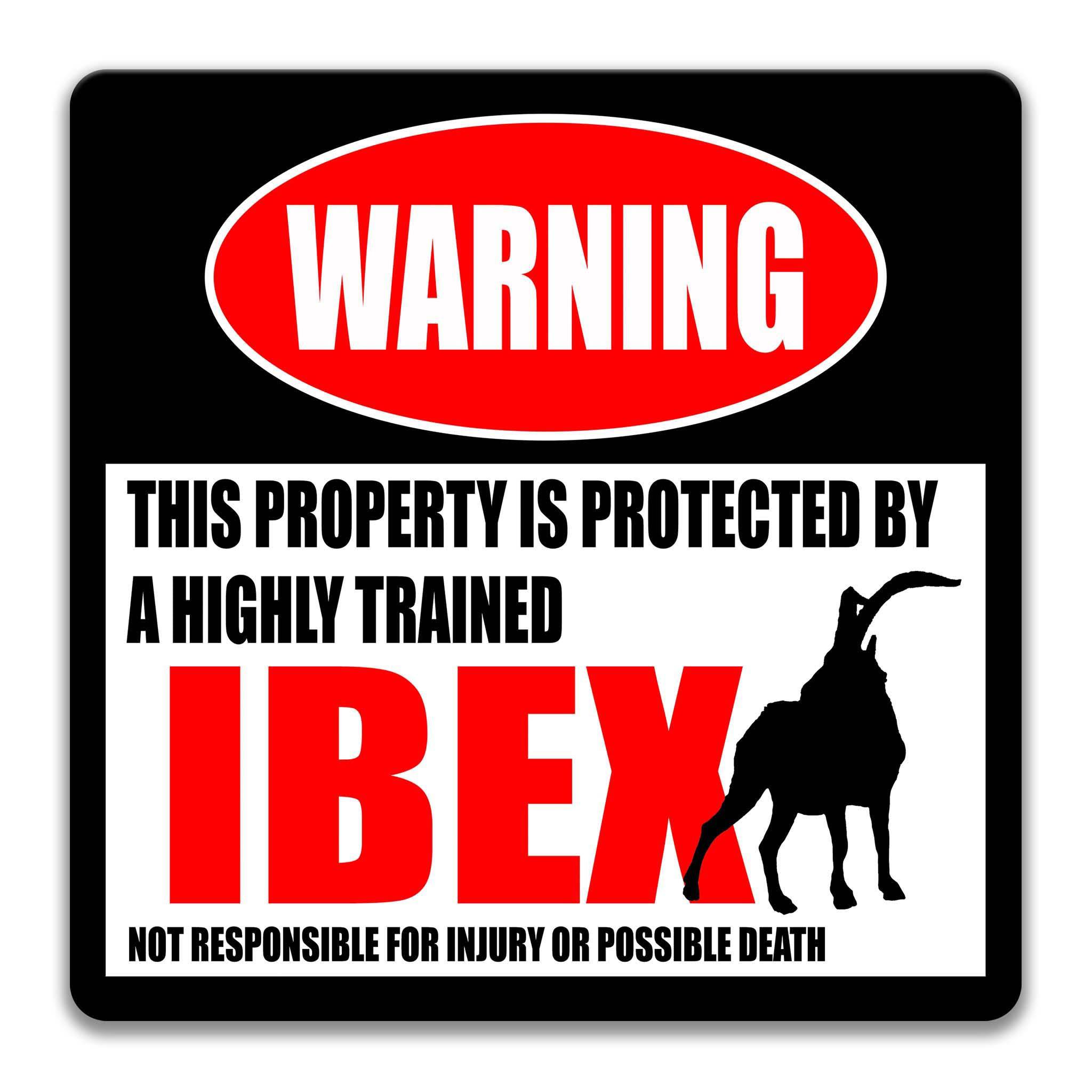 Funny Ibex Warning Sign, Mountain Goat, Alpine Goats