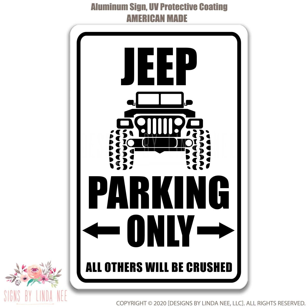 Funny Jeep Parking Metal Sign