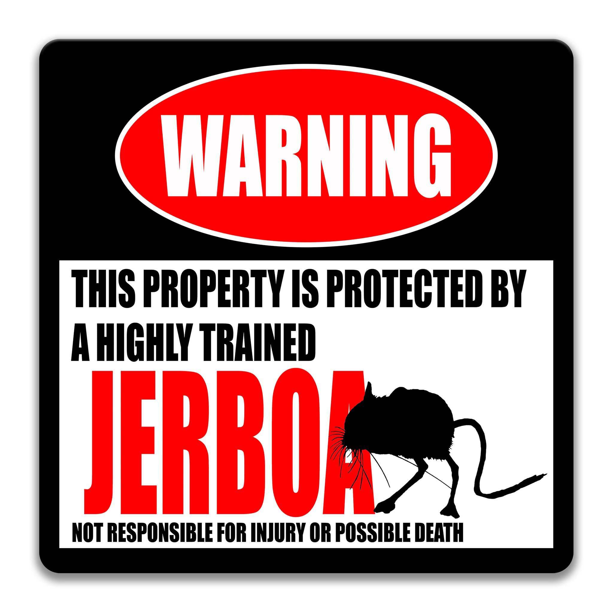 Funny Jerboa Warning Sign, Desert Rat, Rodent