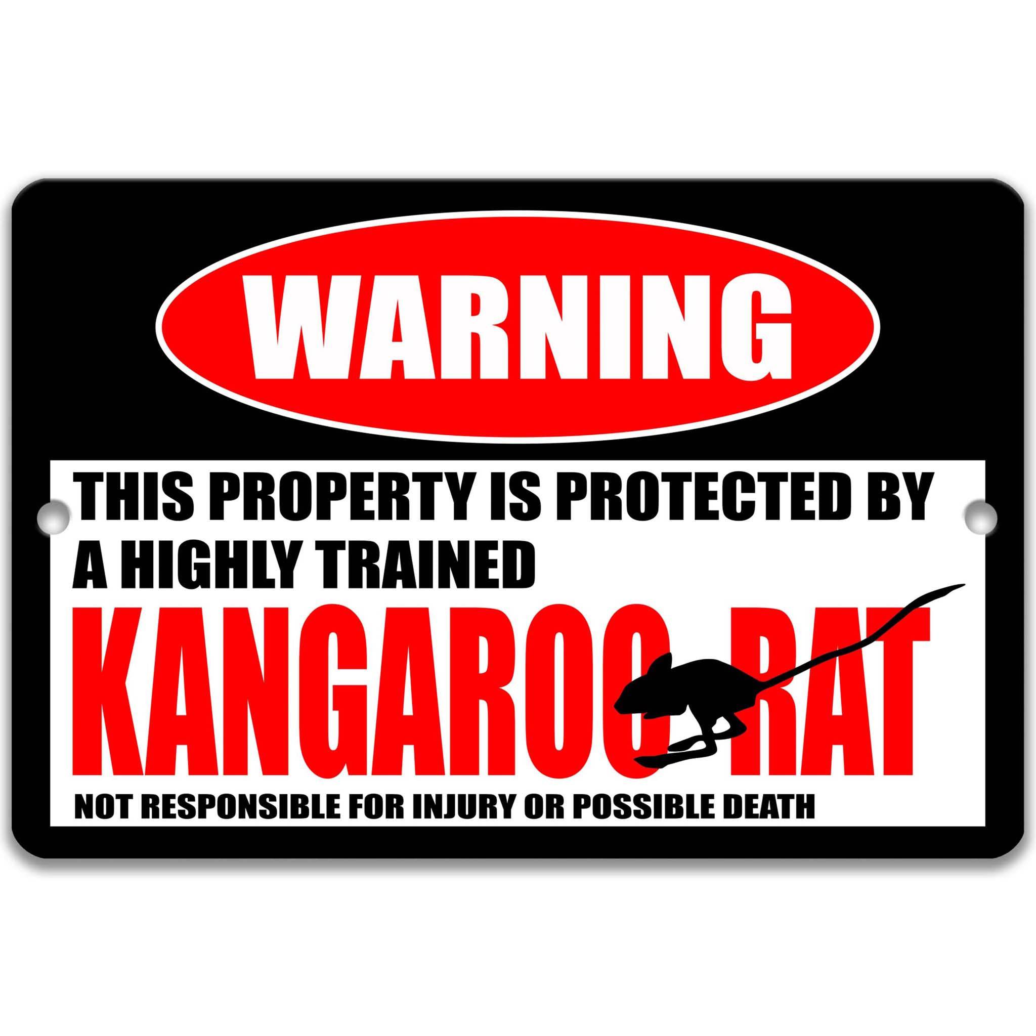 Funny Kangaroo Rat Warning Sign, Desert Rat, Pet Cage Sign