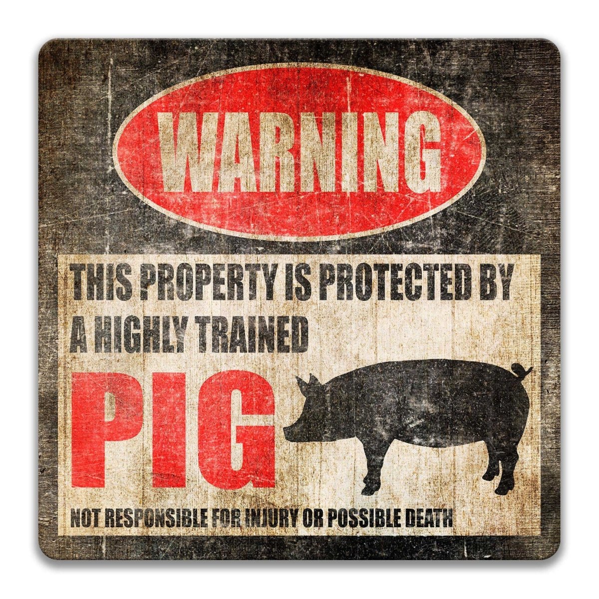 Funny Pig Farm Warning Sign