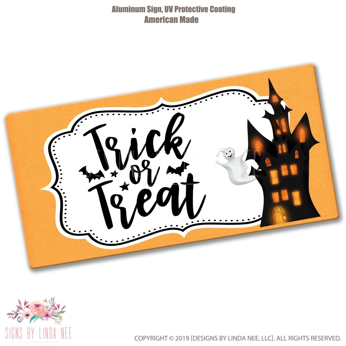 Ghost Trick or Treat Sign