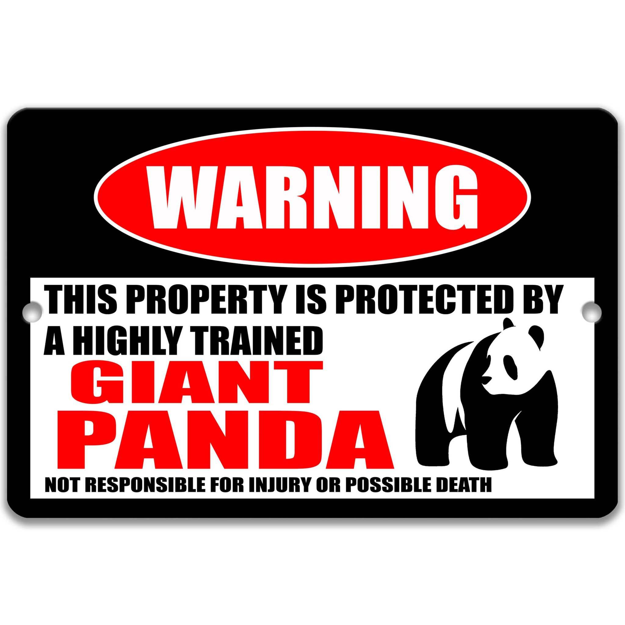 Giant Panda Metal Sign, Giant Panda Warning