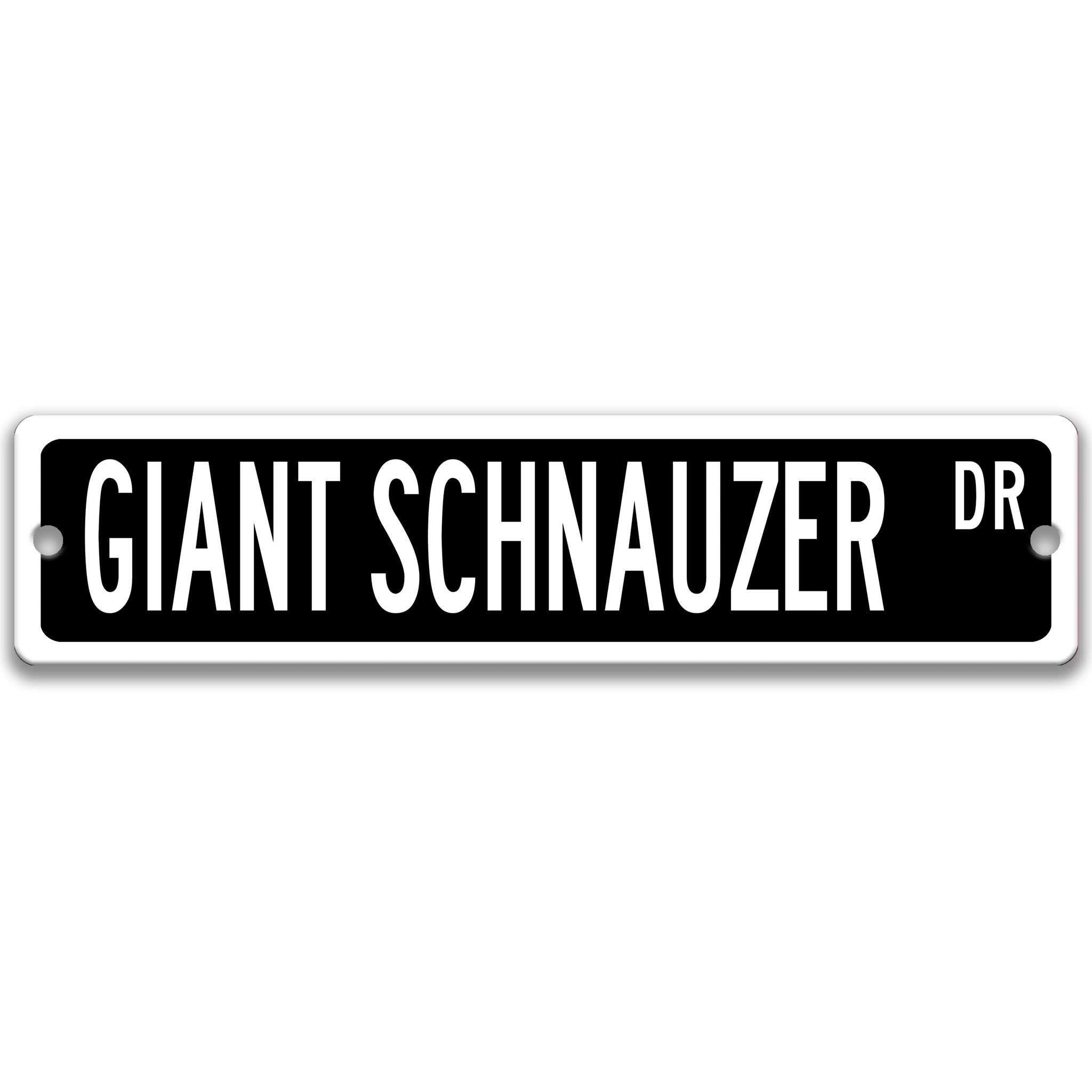 Giant Schnauzer Dog Metal Street Sign