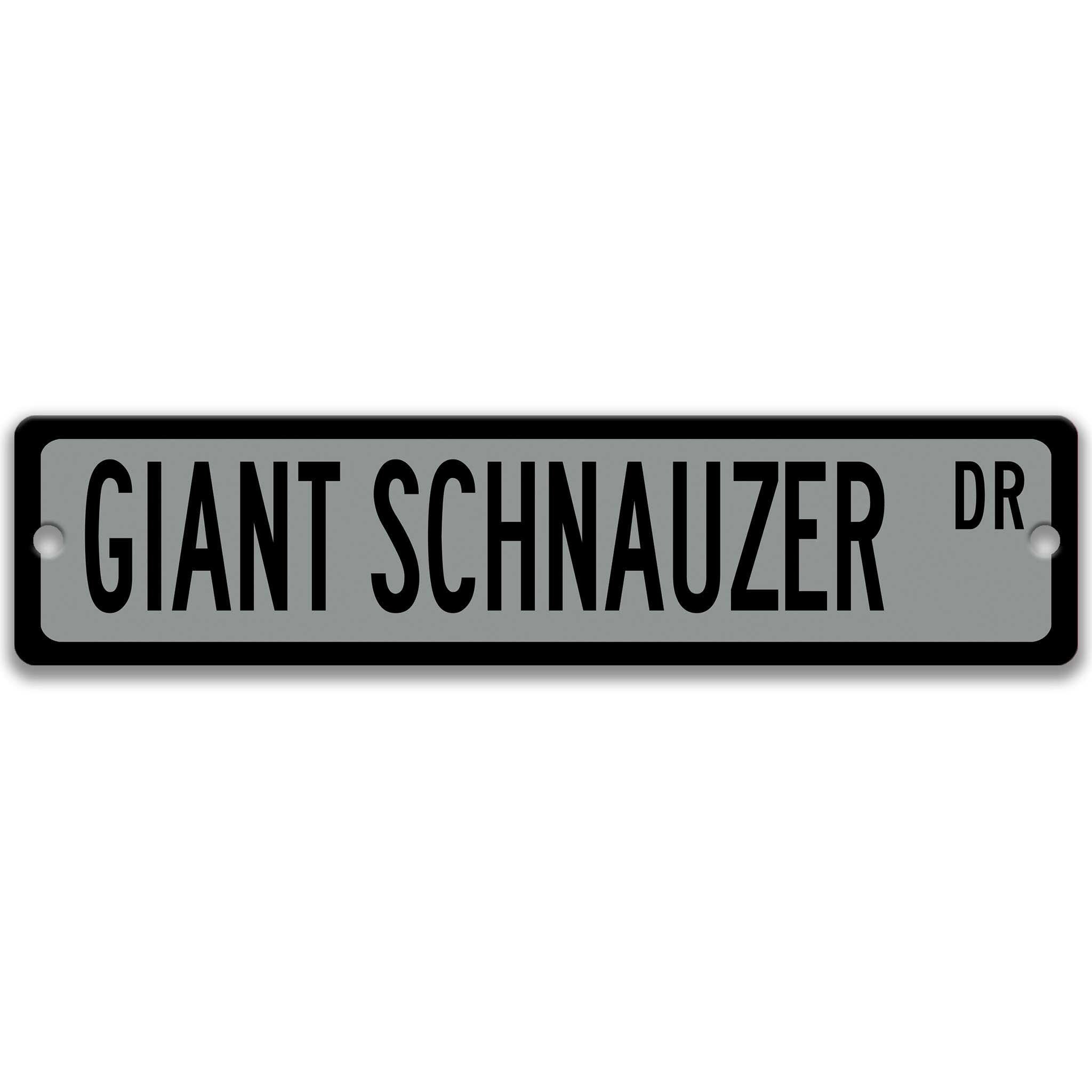 Giant Schnauzer Dog Metal Street Sign
