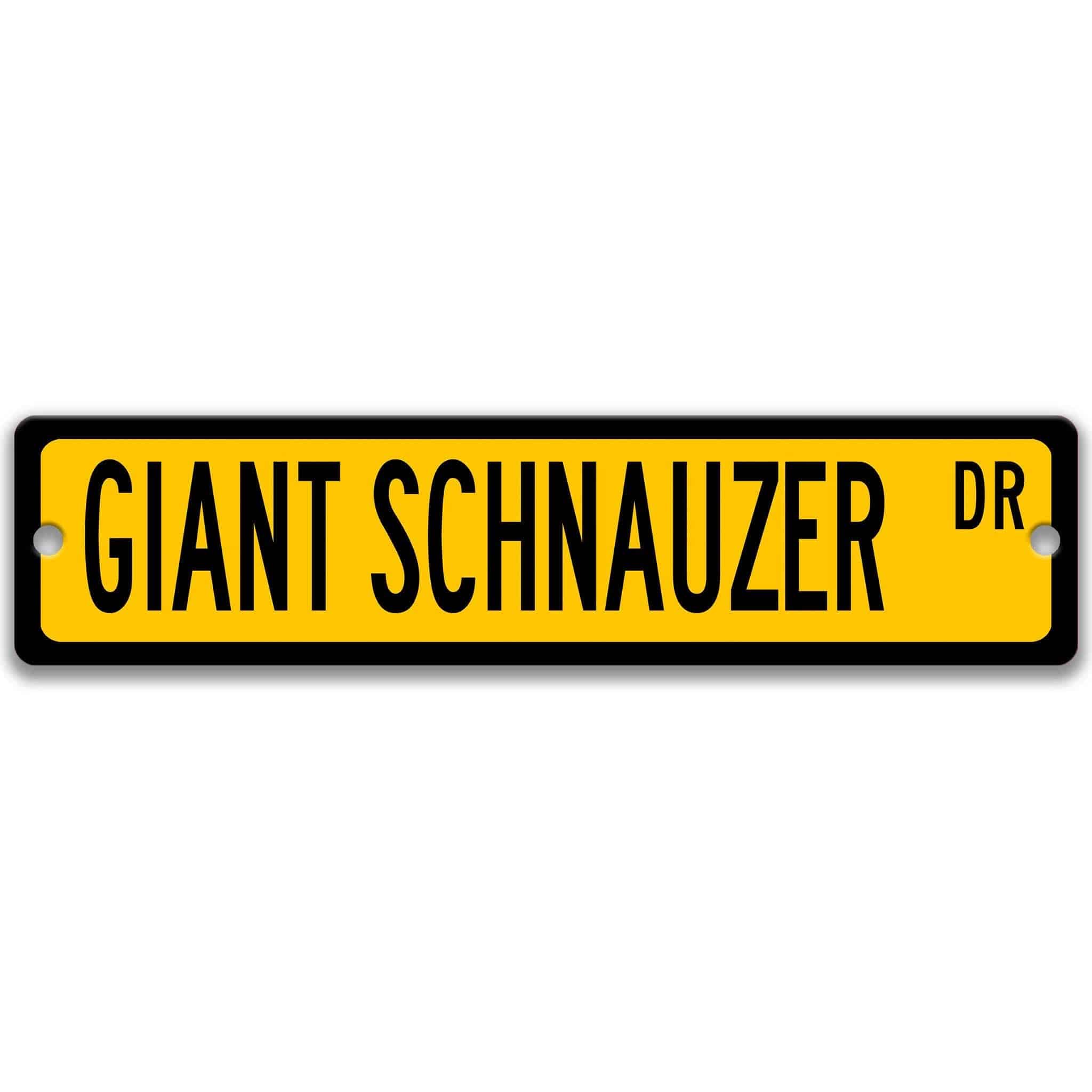 Giant Schnauzer Dog Metal Street Sign