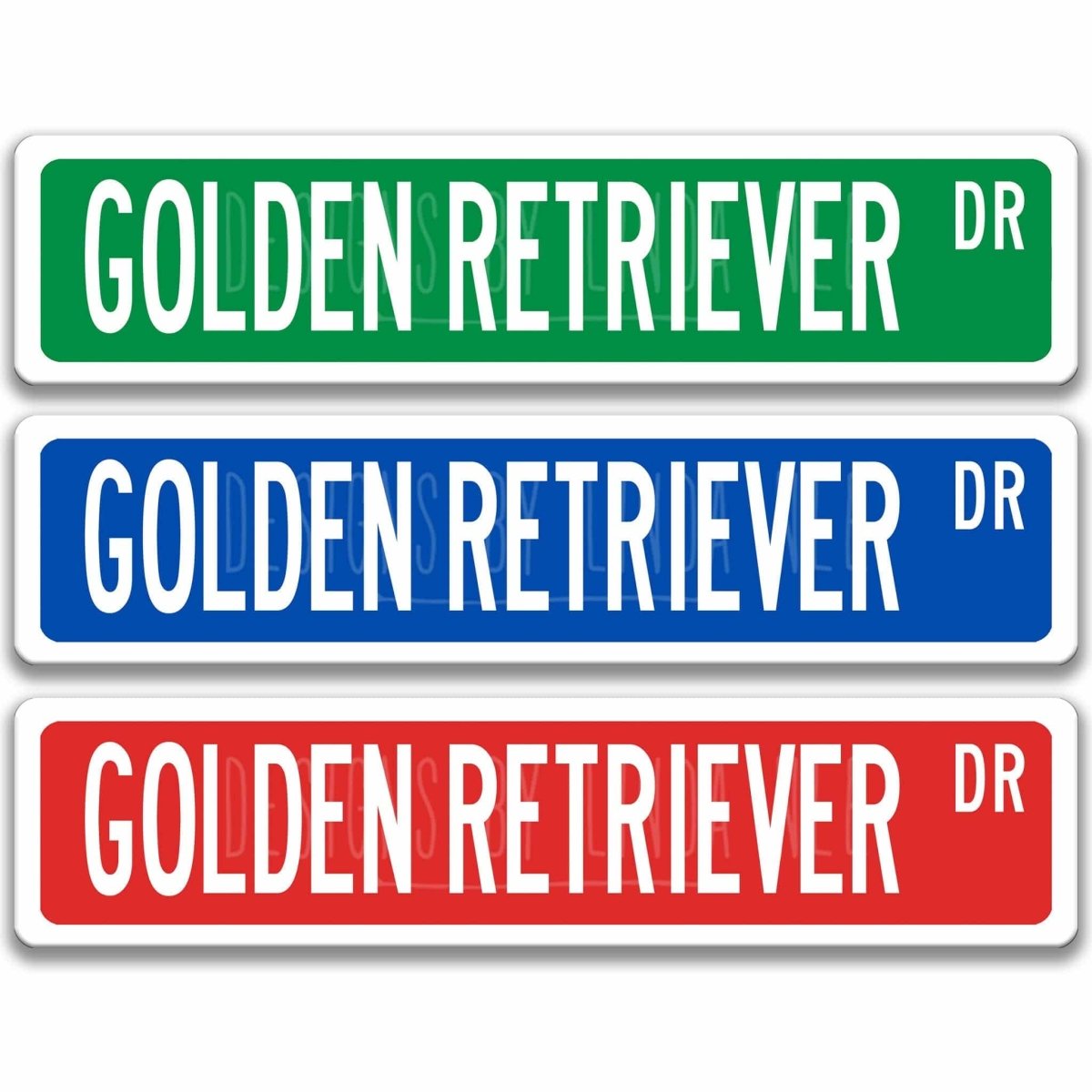 Golden Retriever Dog Metal Street SignDesigns by Linda Nee