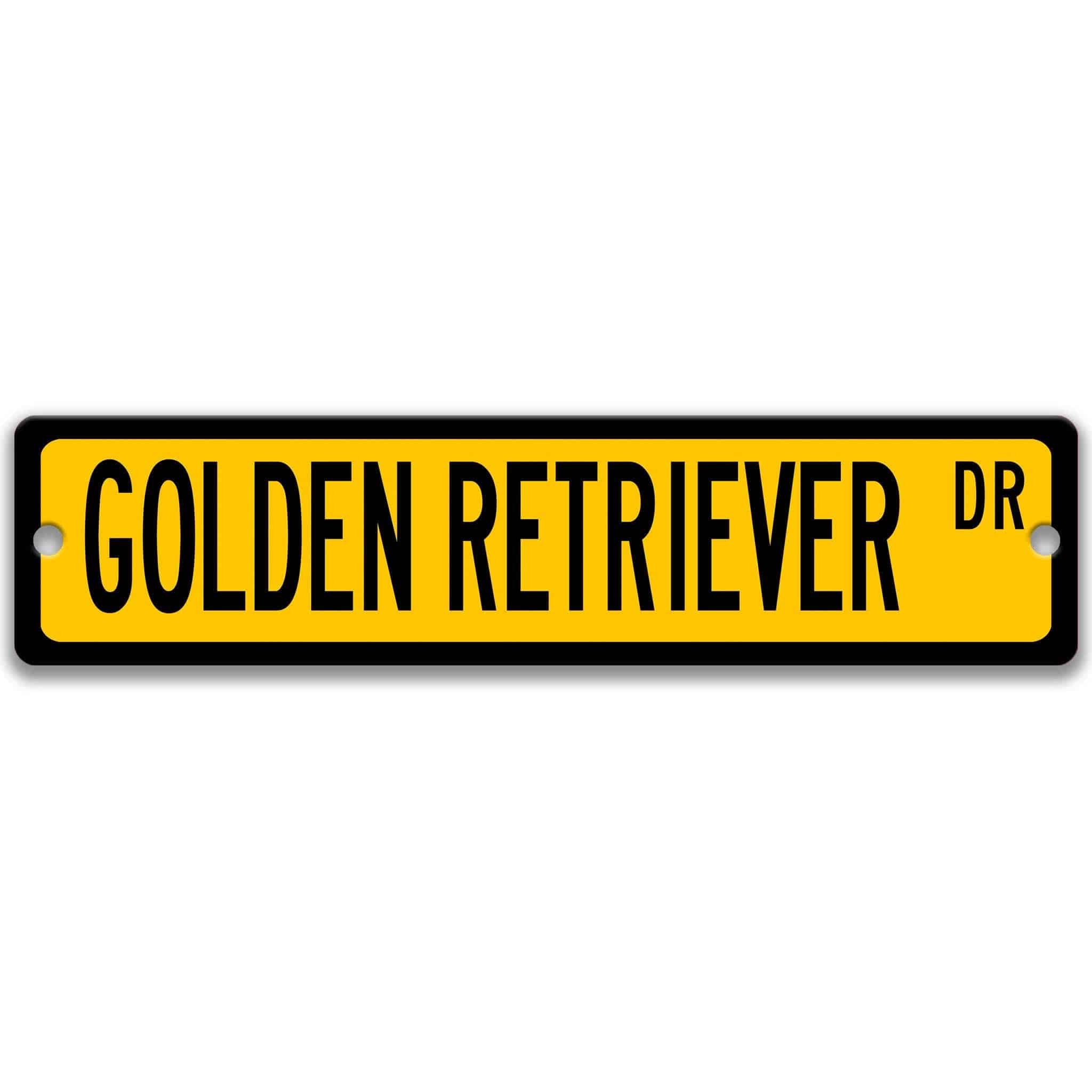 Golden Retriever Dog Metal Street SignDesigns by Linda Nee