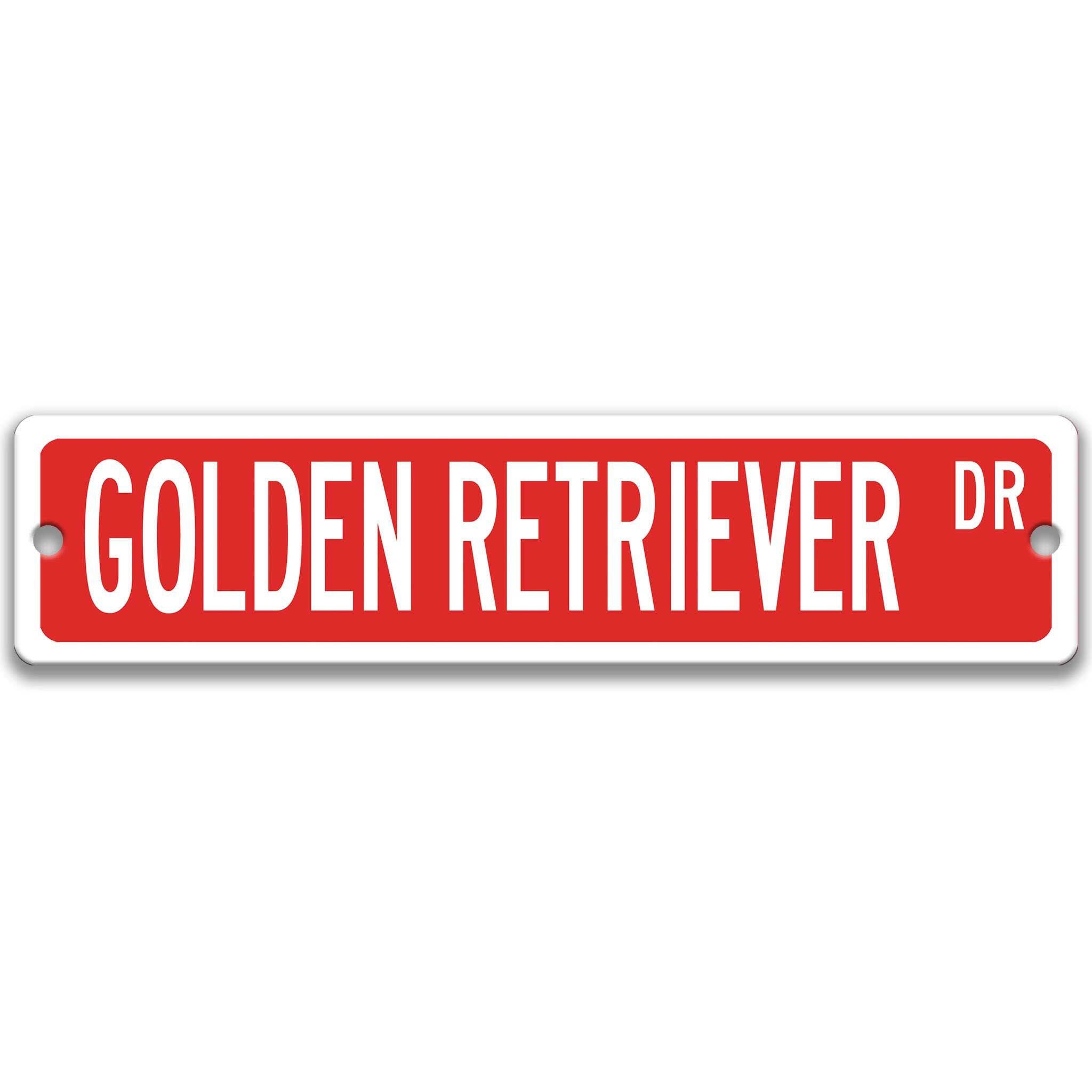 Golden Retriever Dog Metal Street SignDesigns by Linda Nee
