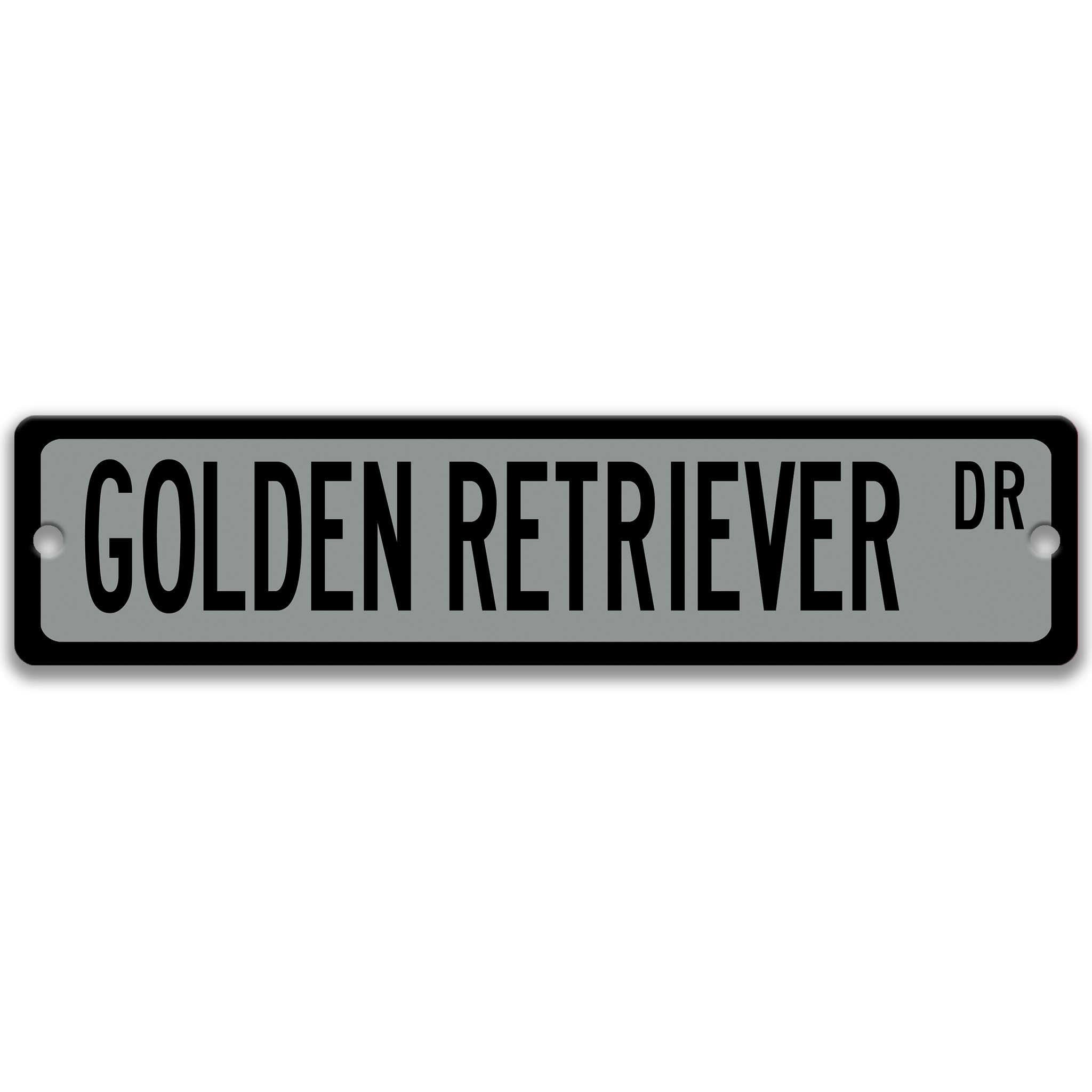 Golden Retriever Dog Metal Street SignDesigns by Linda Nee