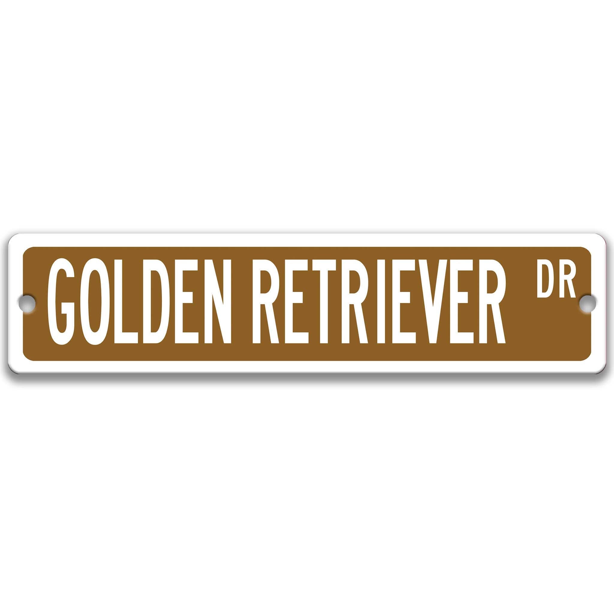 Golden Retriever Dog Metal Street SignDesigns by Linda Nee