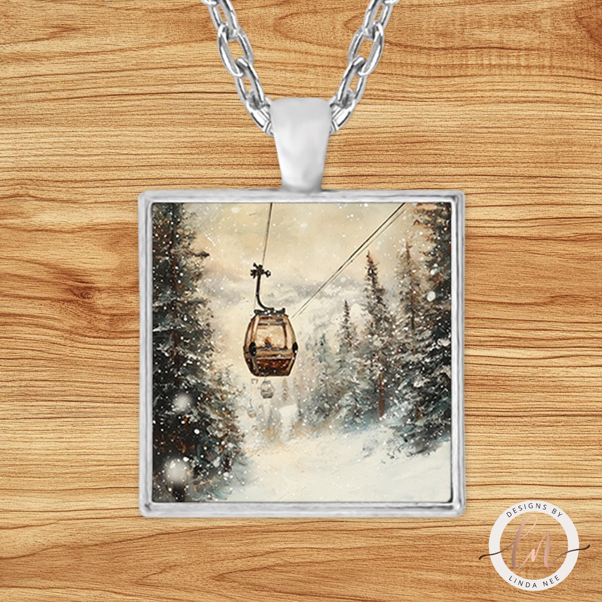 Gondola Necklace - Vintage Ski Lift Winter Pendant