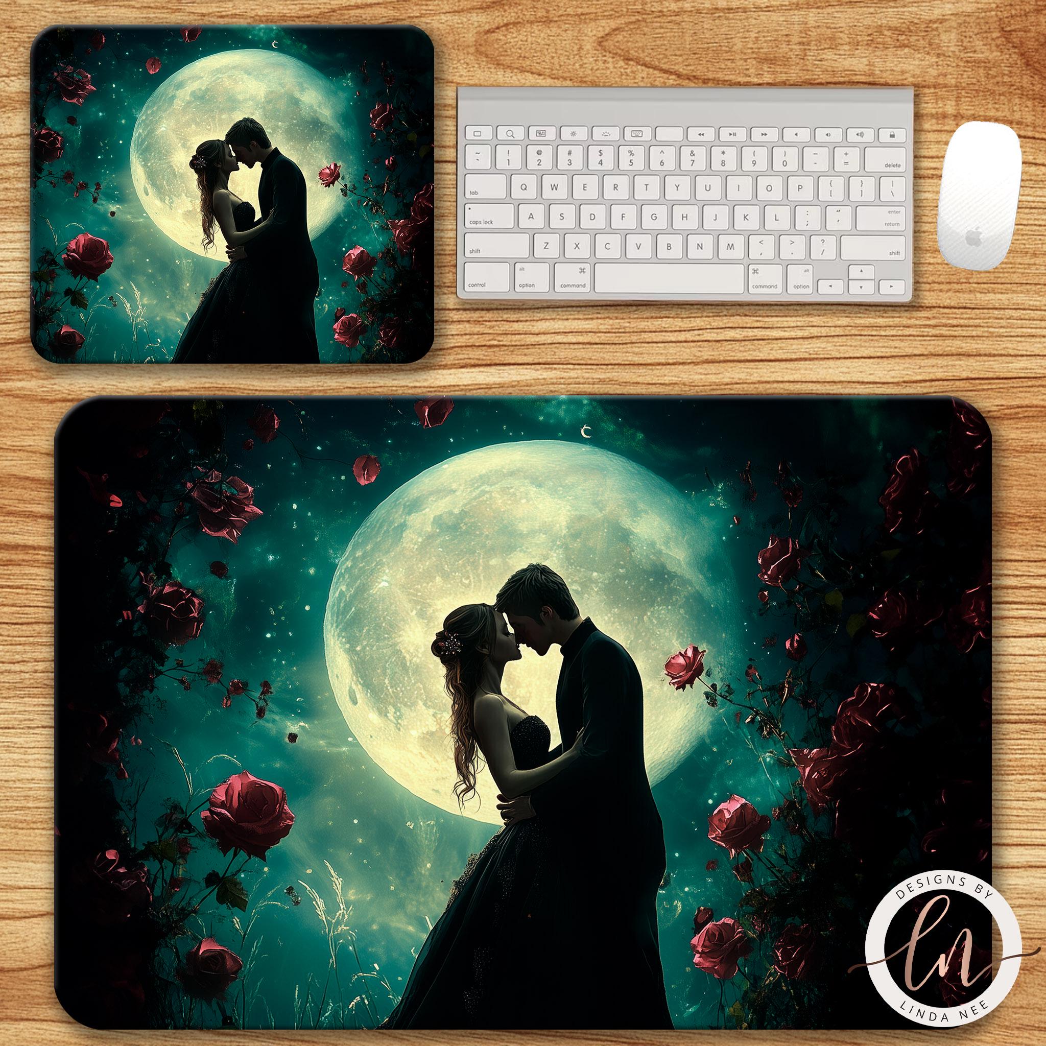 Gothic Couple Mousepad - Dark Academia Romantic Desk Mat