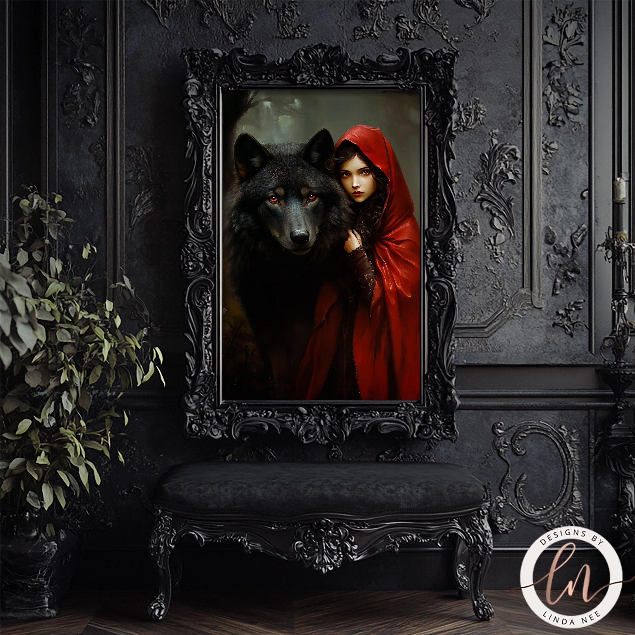 Gothic Little Red Riding Hood Wall Art Print