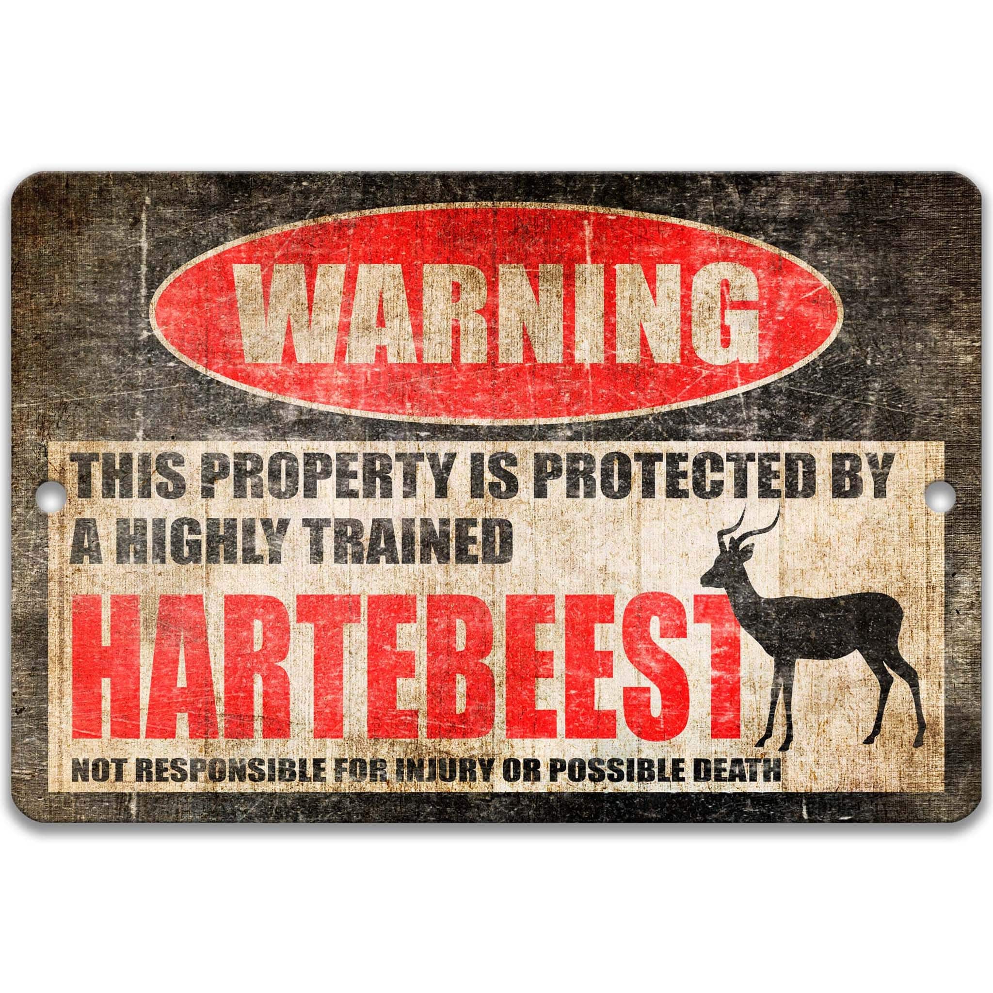 Hartebeest Metal Sign, Hartebeest Warning, Kongoni,, African Antelope