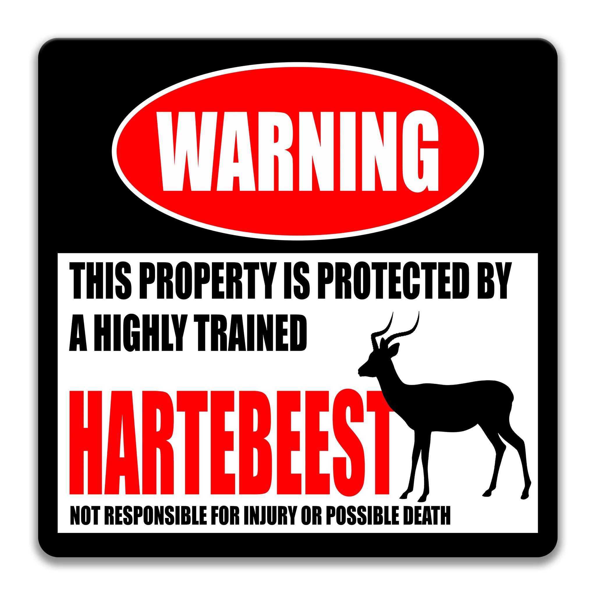 Hartebeest Metal Sign, Hartebeest Warning, Kongoni,, African Antelope