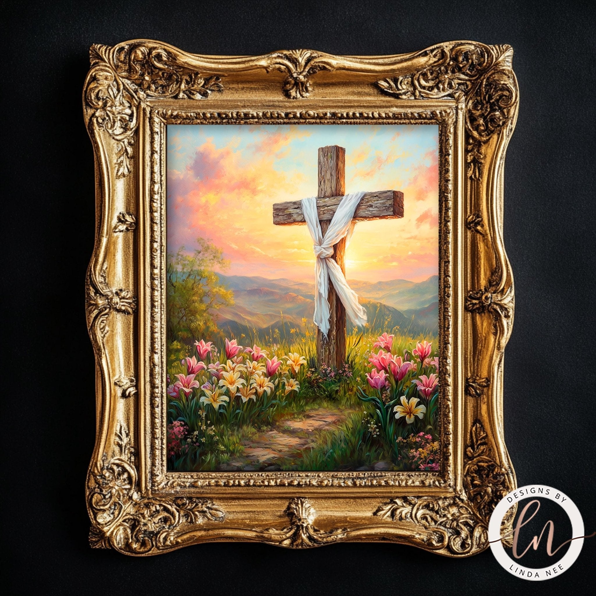 He Is Risen Wall Art - Christian Easter Resurrection PrintDesigns by Linda Nee