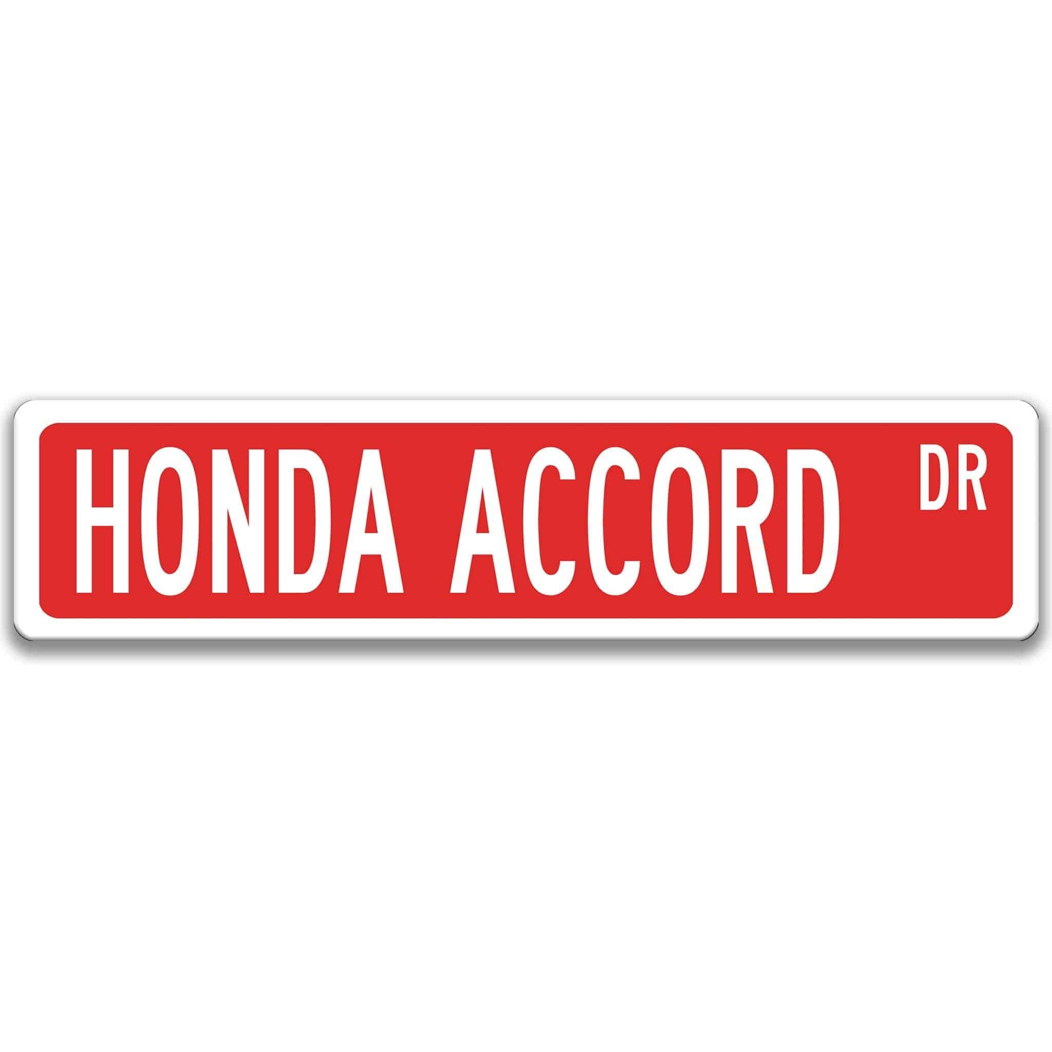 Honda Accord Metal Street Sign
