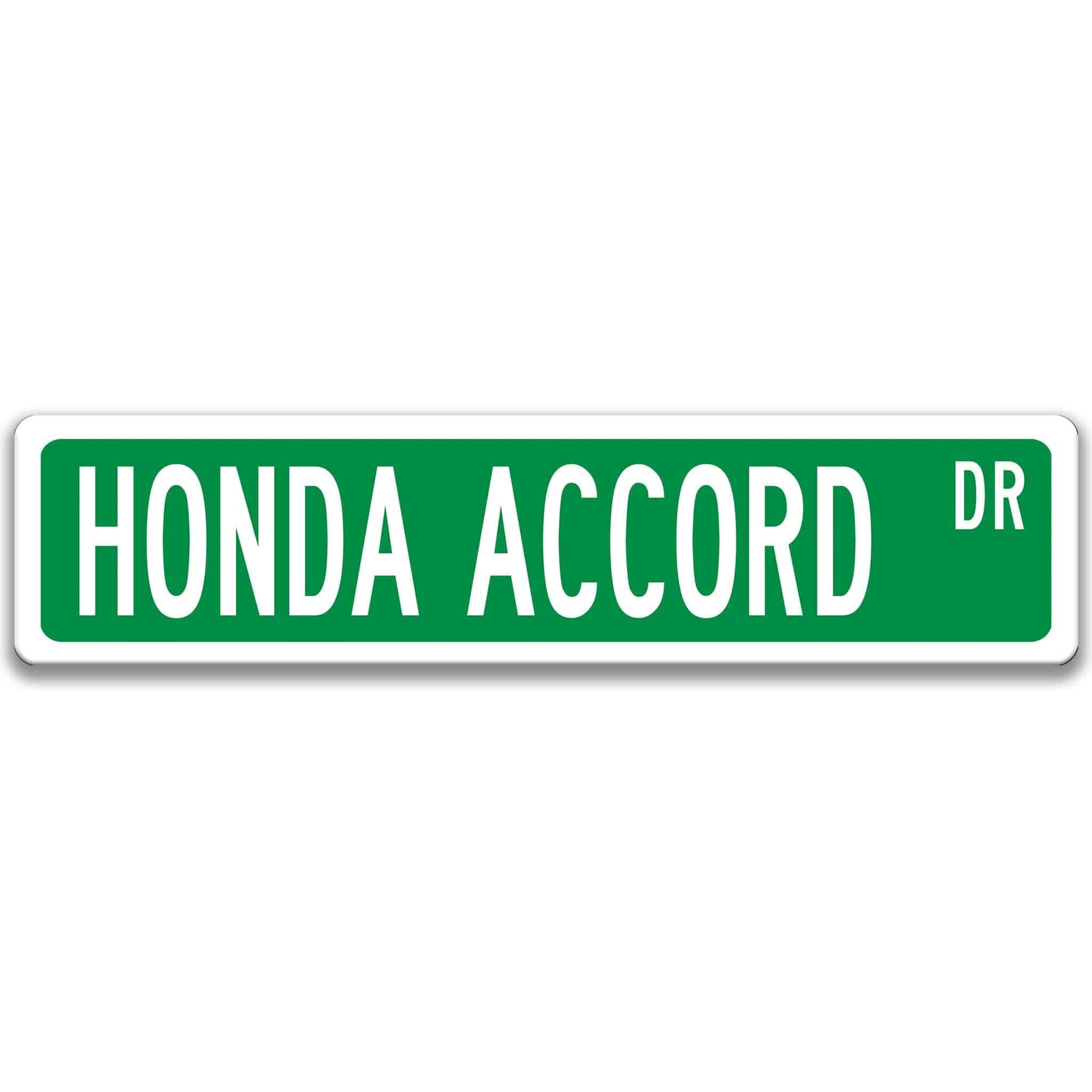Honda Accord Metal Street Sign