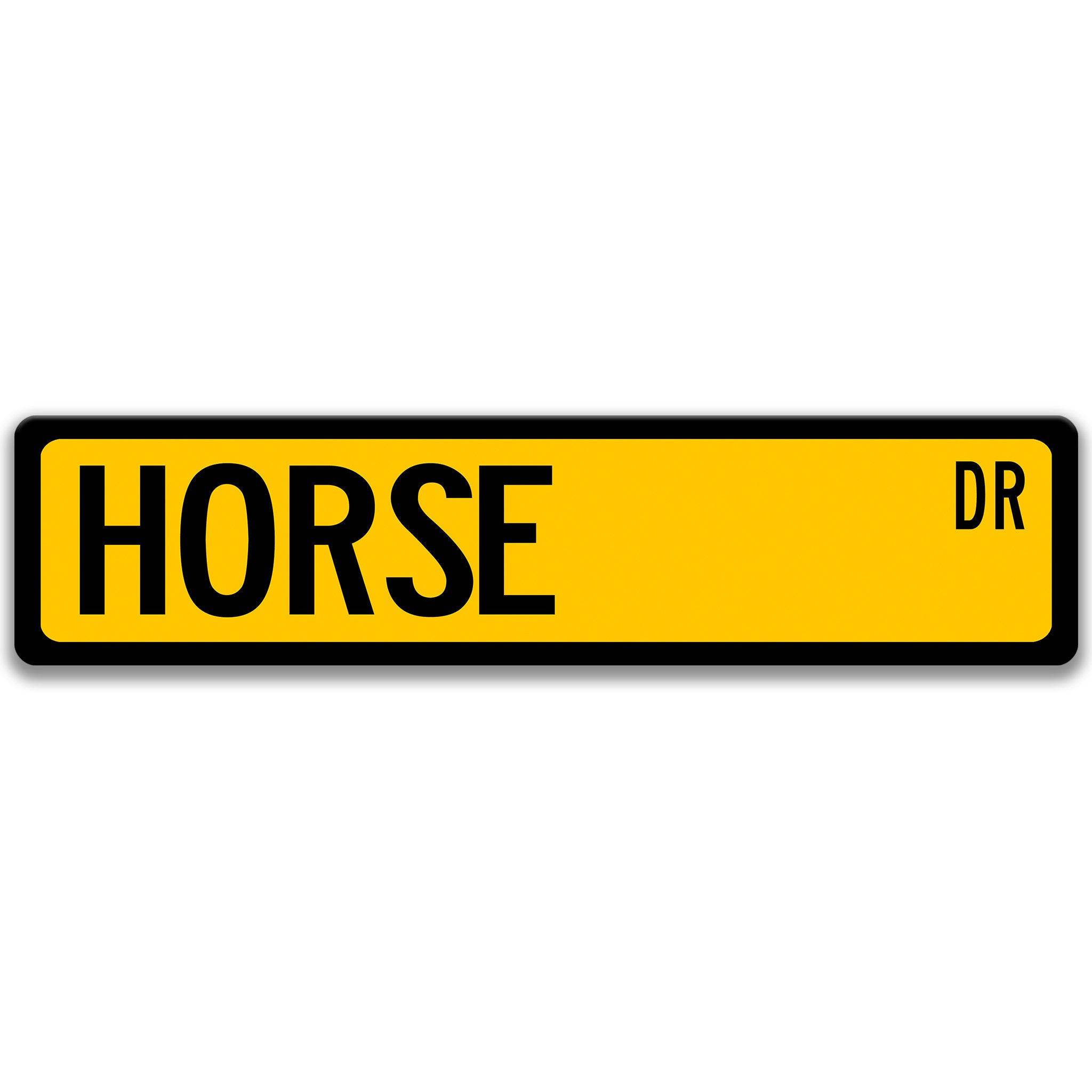 Horse Metal Street Sign