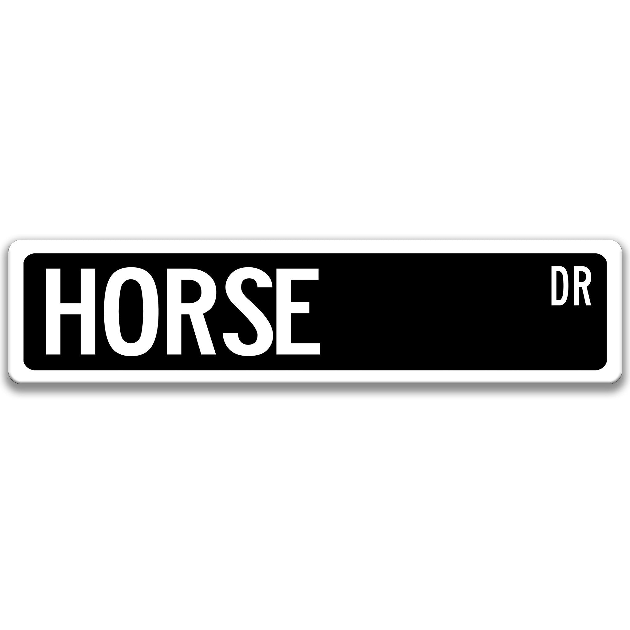 Horse Metal Street Sign