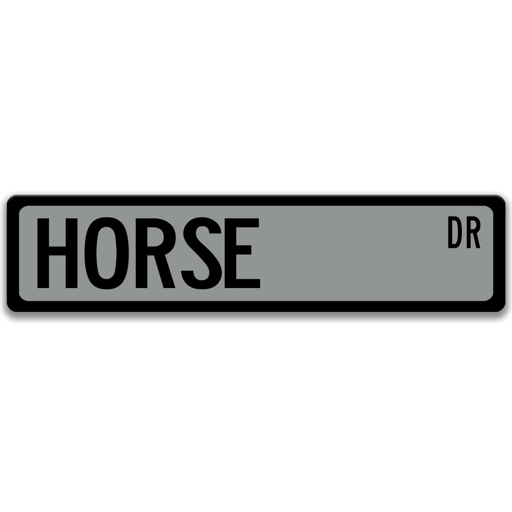 Horse Metal Street Sign