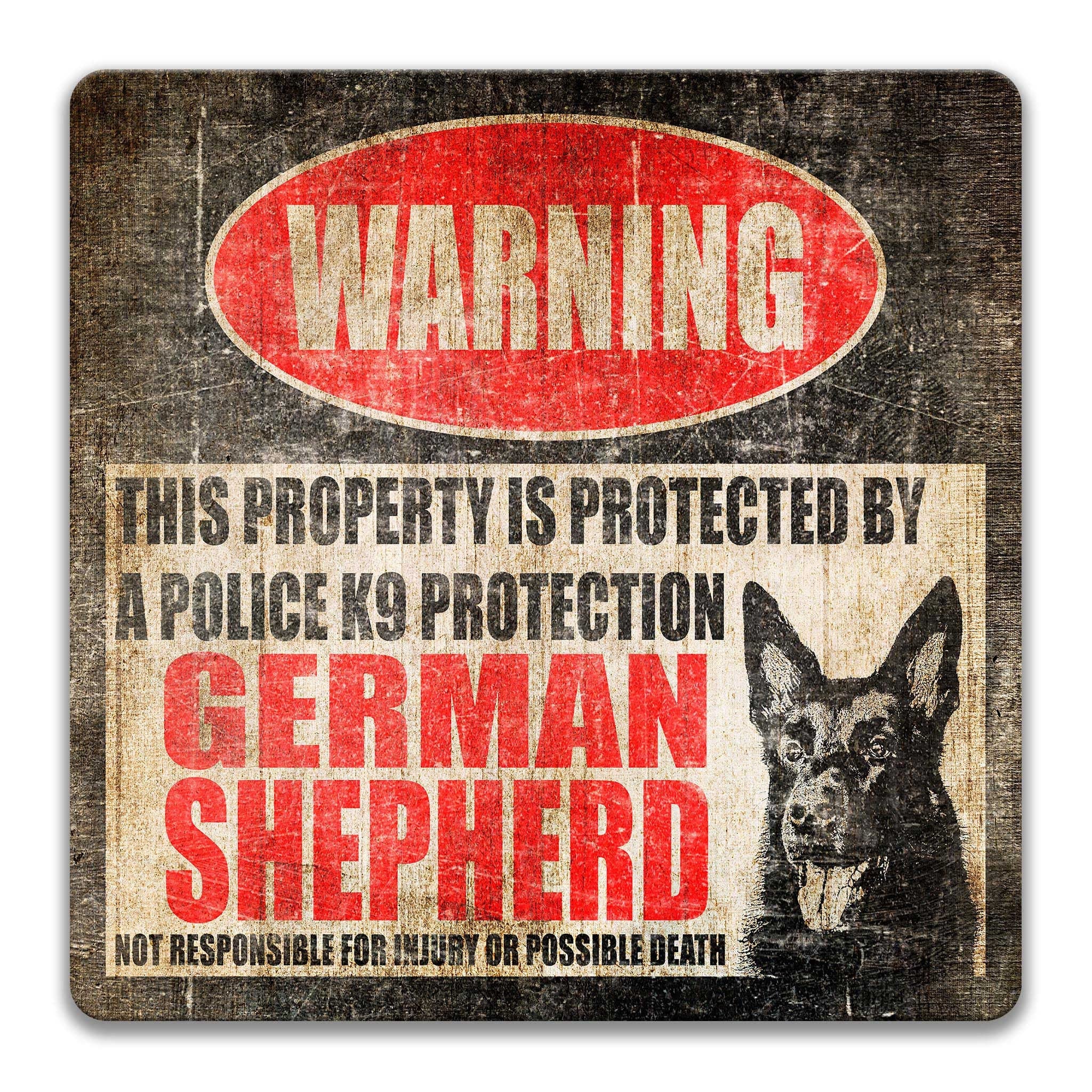 Police K9 German Shepherd Sign
