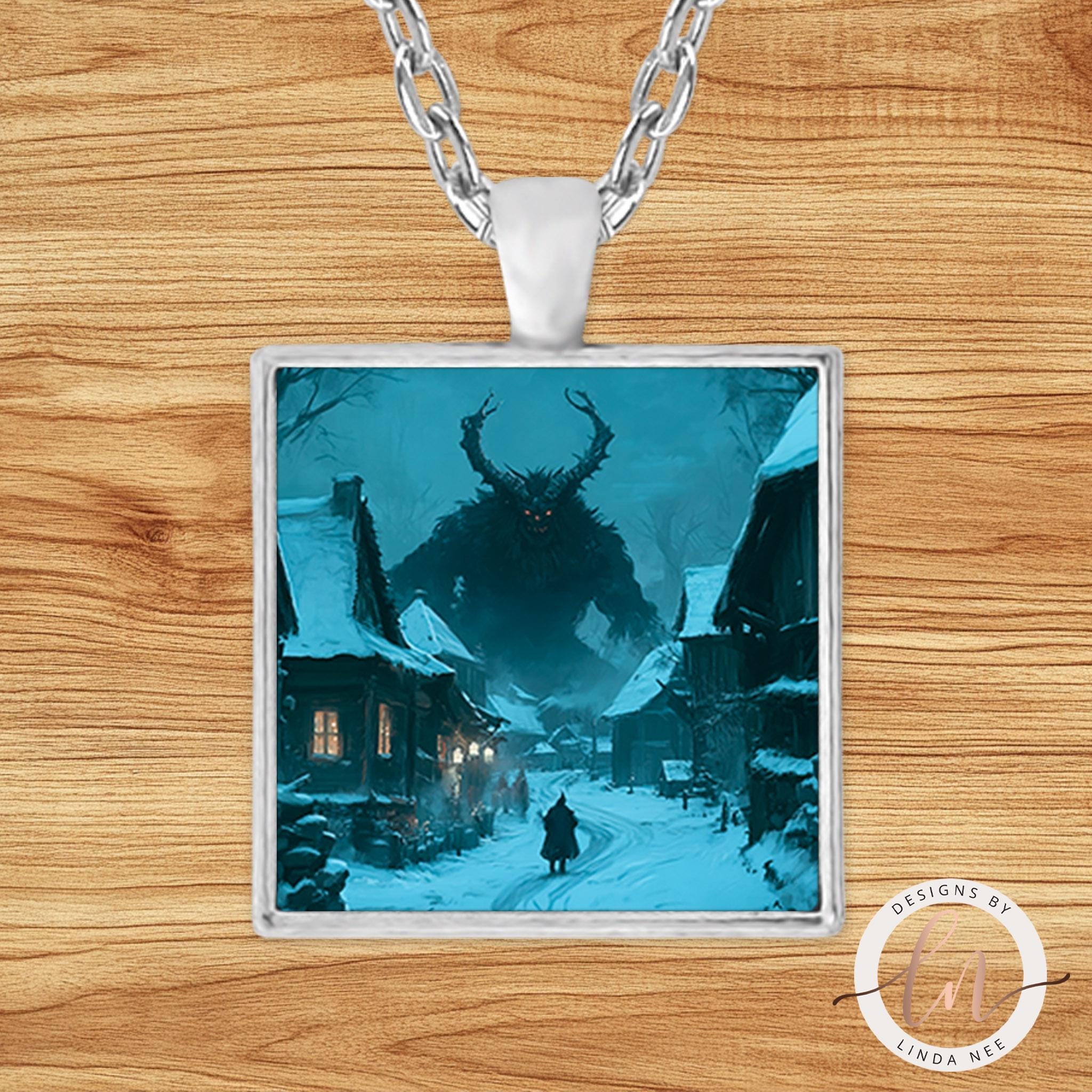 Krampus Necklace - Gothic Yule Art Spooky Christmas Pendant