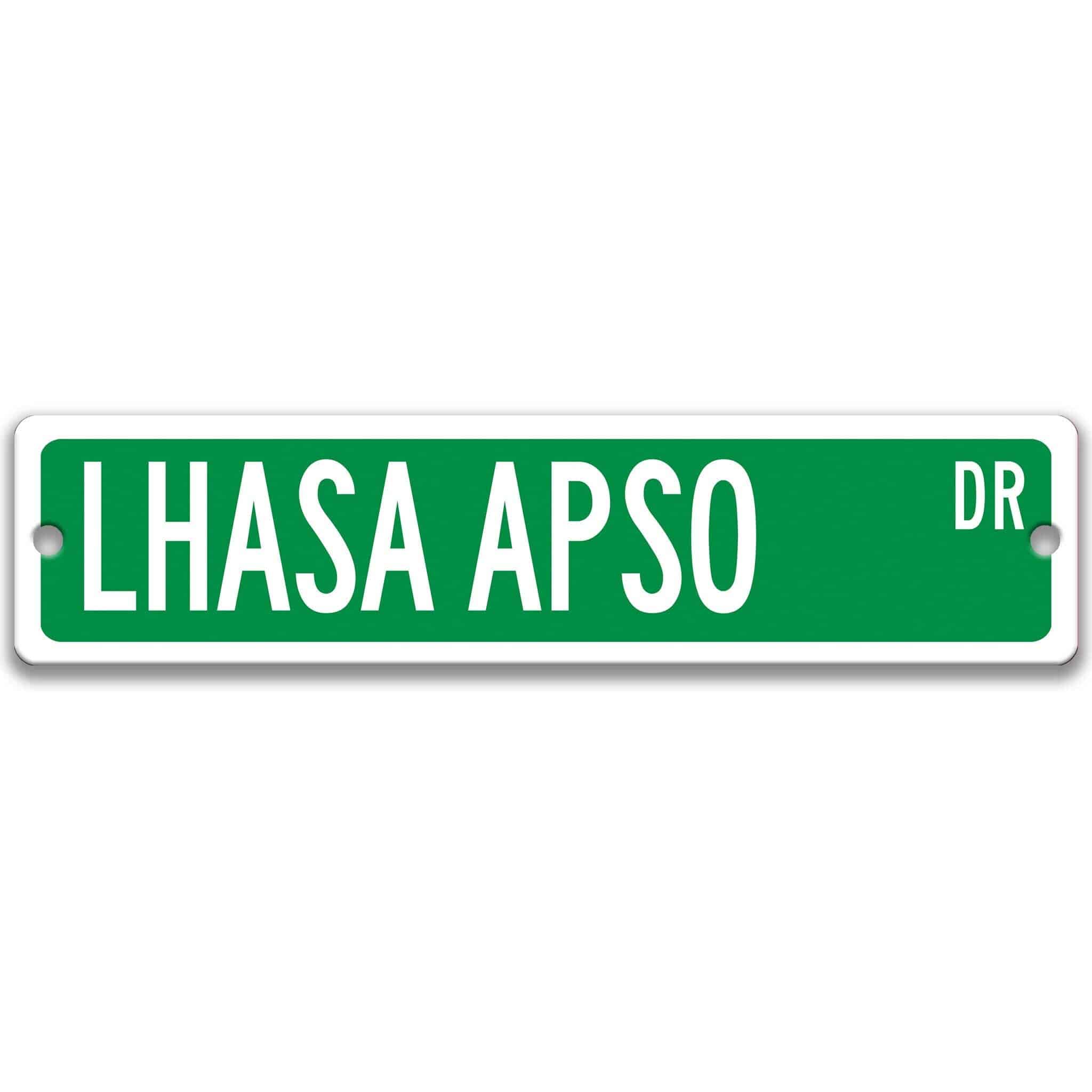 Lhasa Apso Dog Metal Street Sign