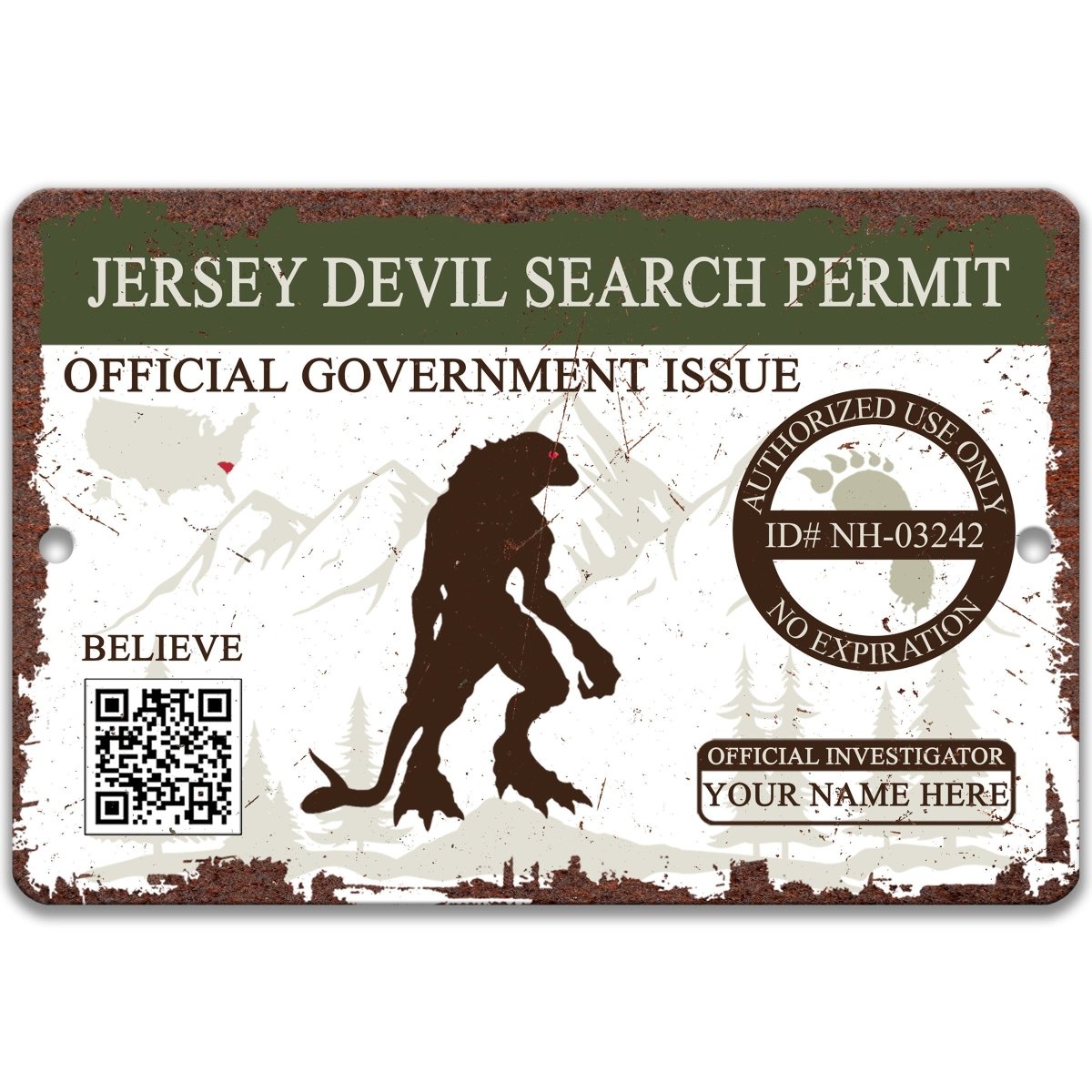 Lizard Man Search Permit Sign
