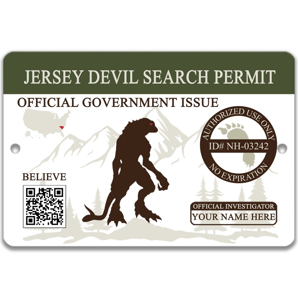Lizard Man Search Permit Sign