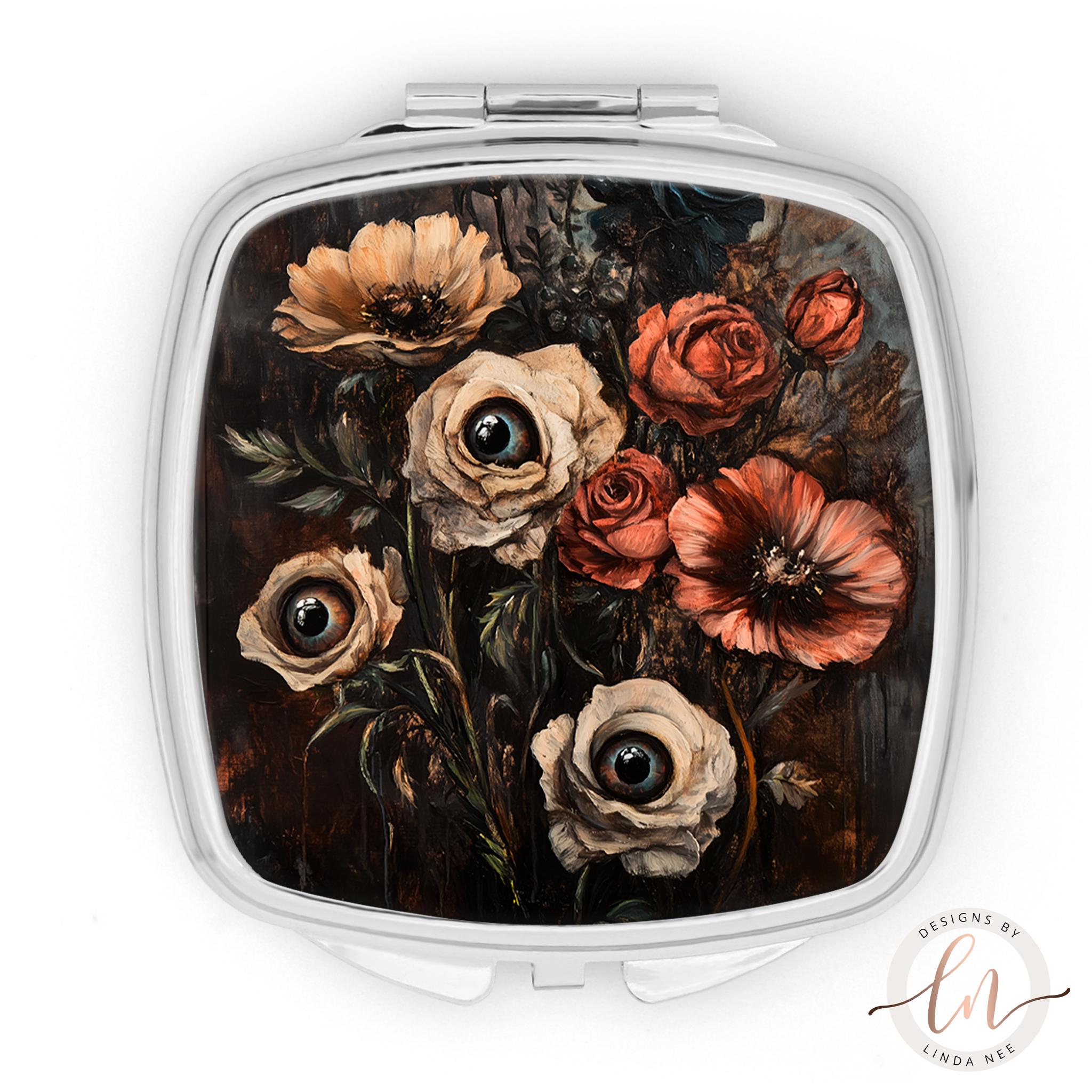 Macabre Botanical Compact Mirror - Dark Academia Gift
