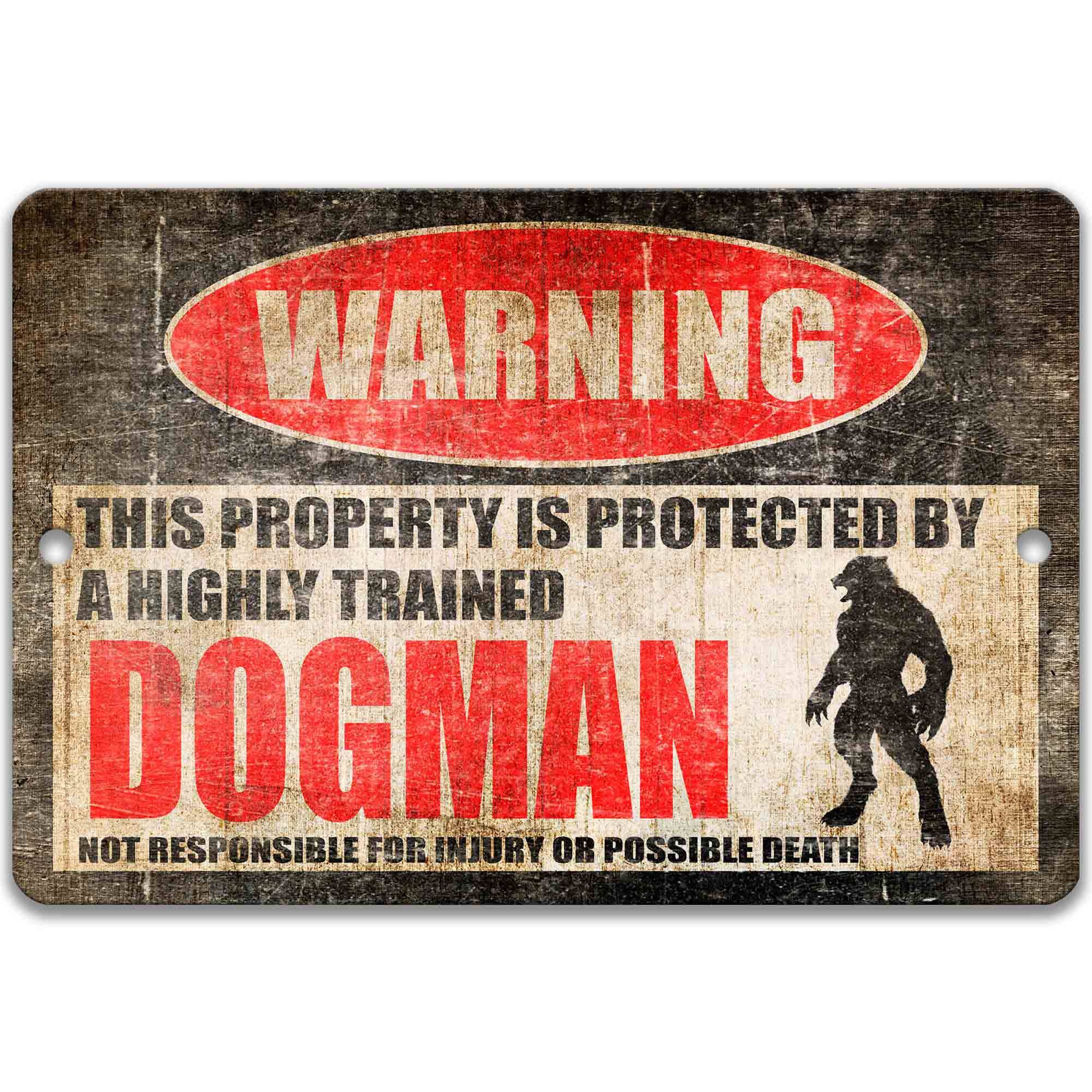 Michigan Dogman Sign - Hometown Legends - Home State Cryptids - Property Protected by Dogman - Dogman Warning - Shapeshifter