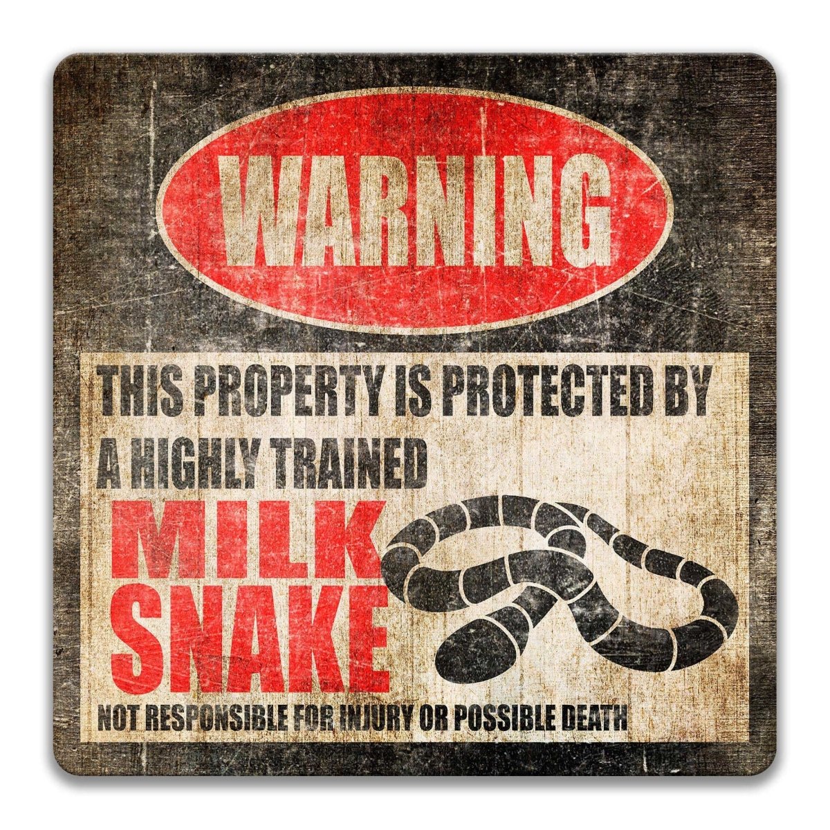 Milk Snake Property Warning Sign