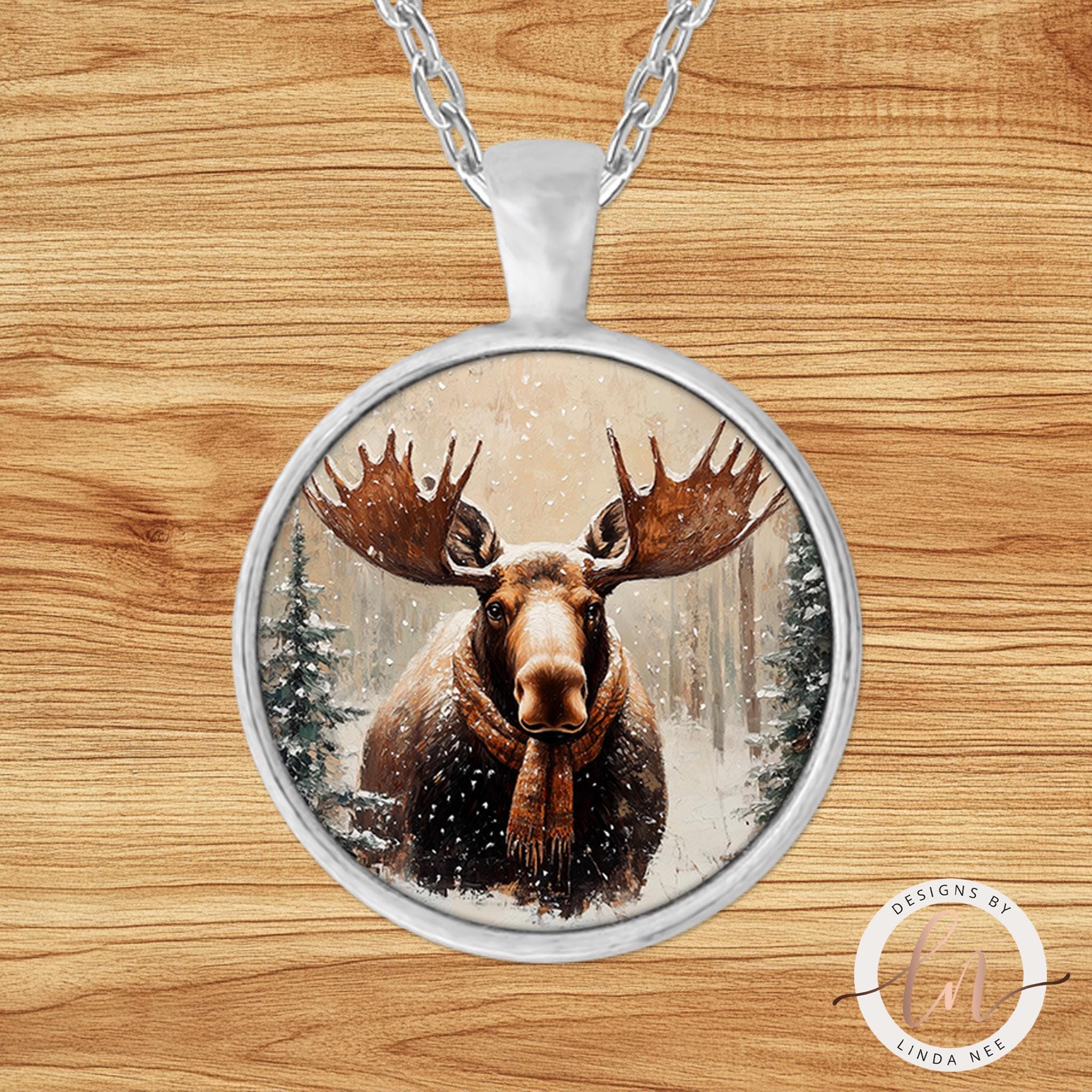 Moose Necklace - Forest Animal Pendant Winter Jewelryanimal lover gifts