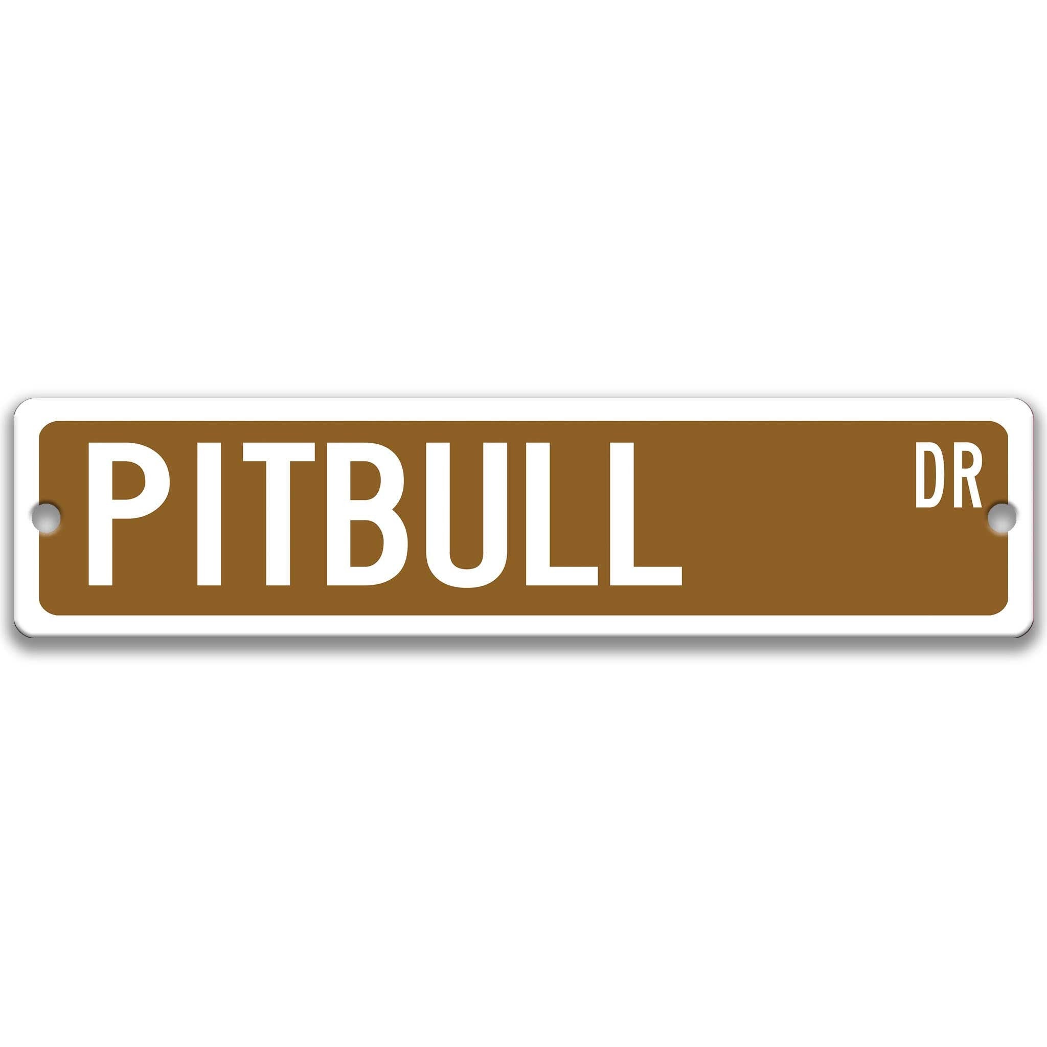 Pitbull Dog Metal Street Sign