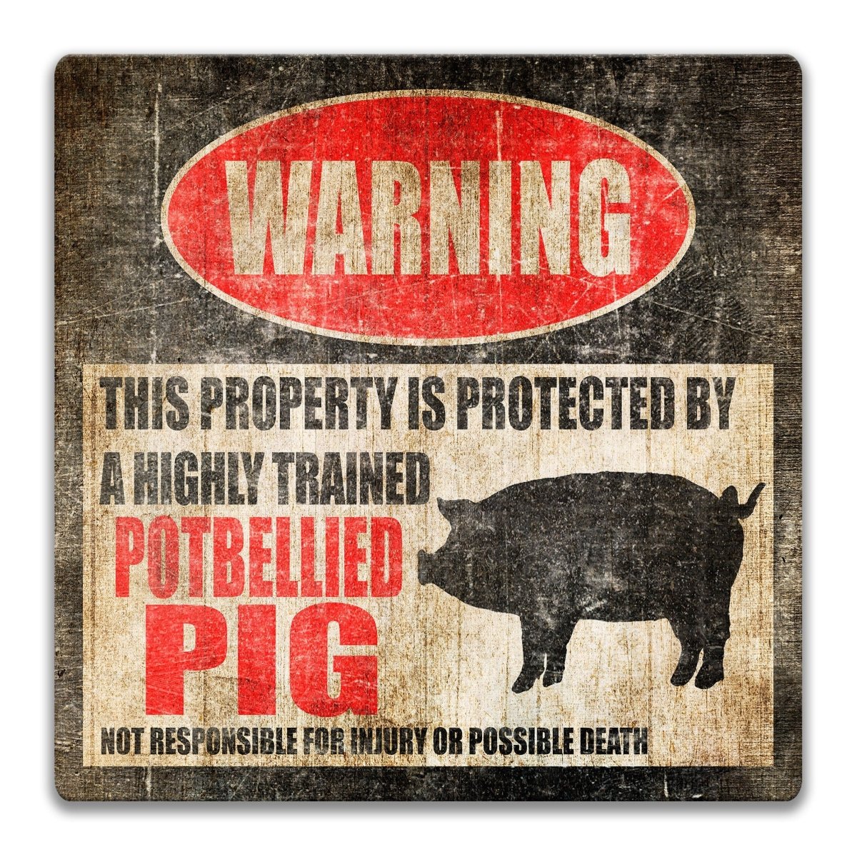 Potbellied Pig Farm Warning Sign