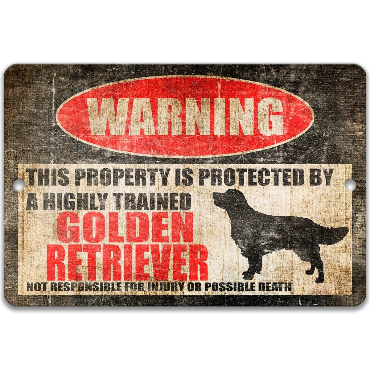 Protected by Golden Retriever Sign