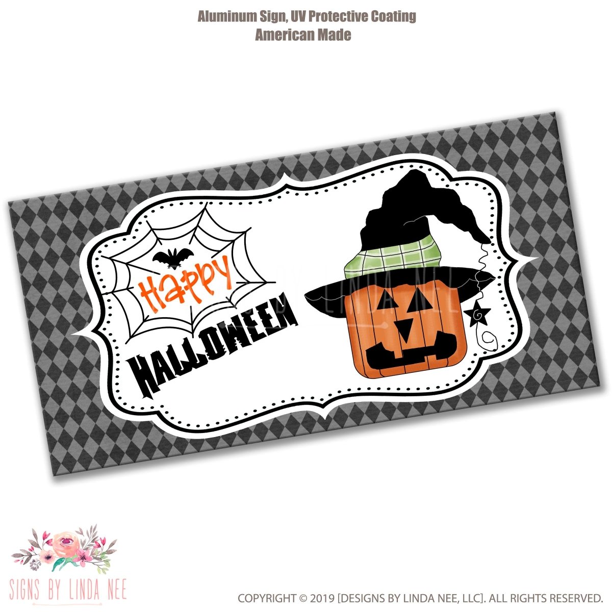 Pumpkin Halloween Wreath Sign
