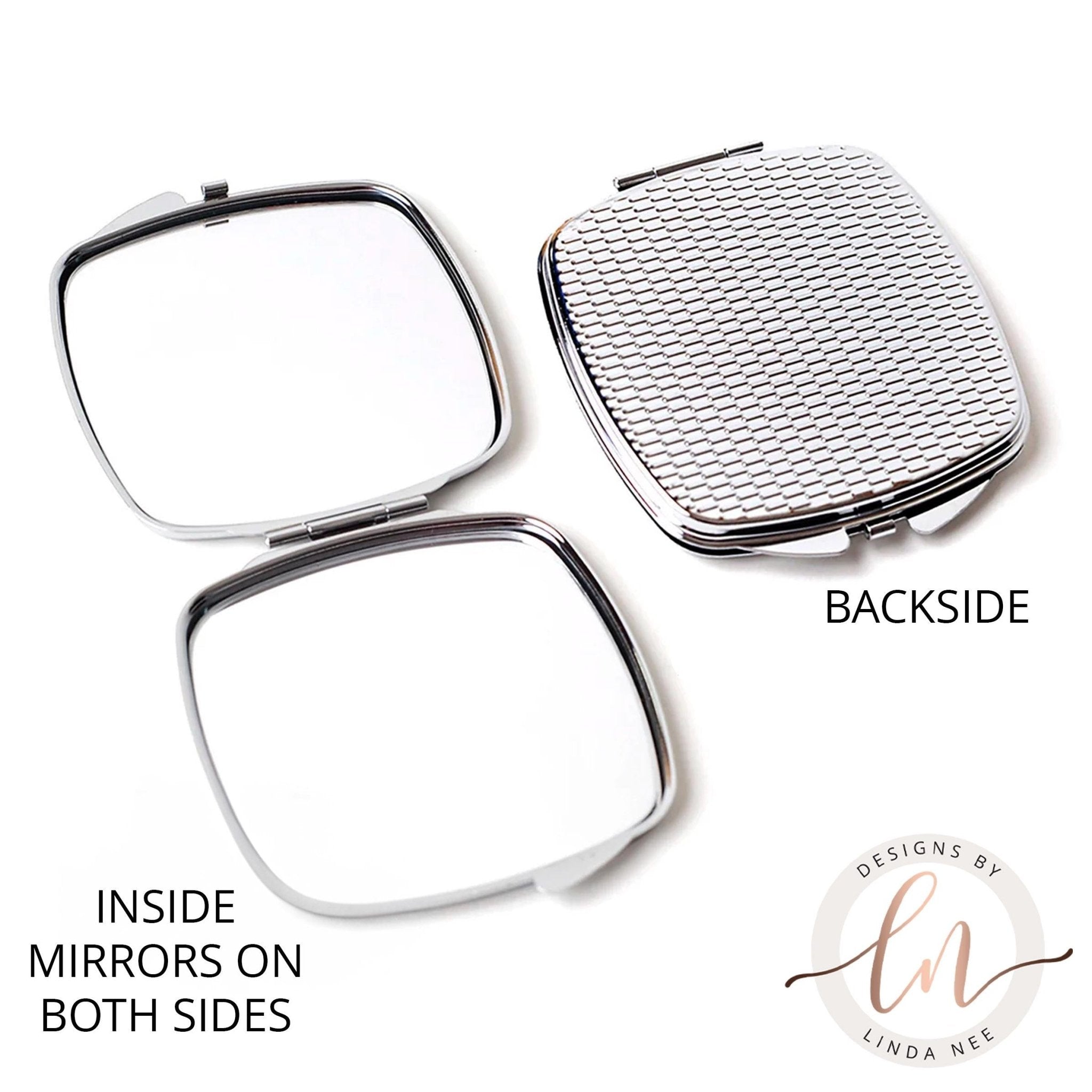 three different mirrors, each with a unique design and shape, arranged side by side.