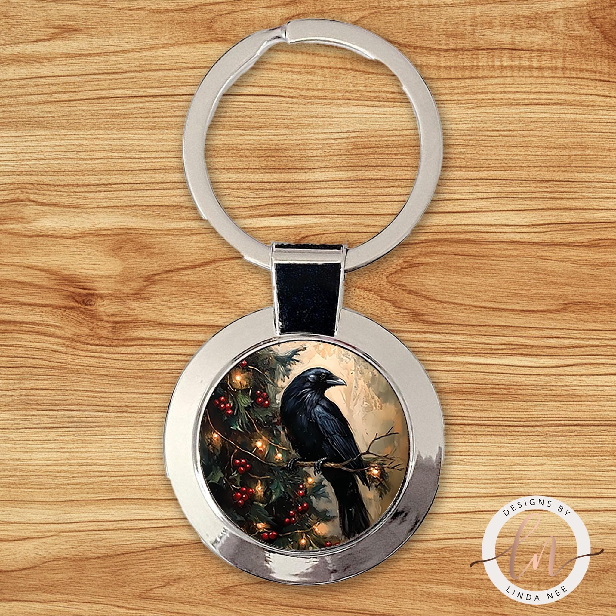 Raven Pendant - Dark Academia Gothic Christmas Necklace