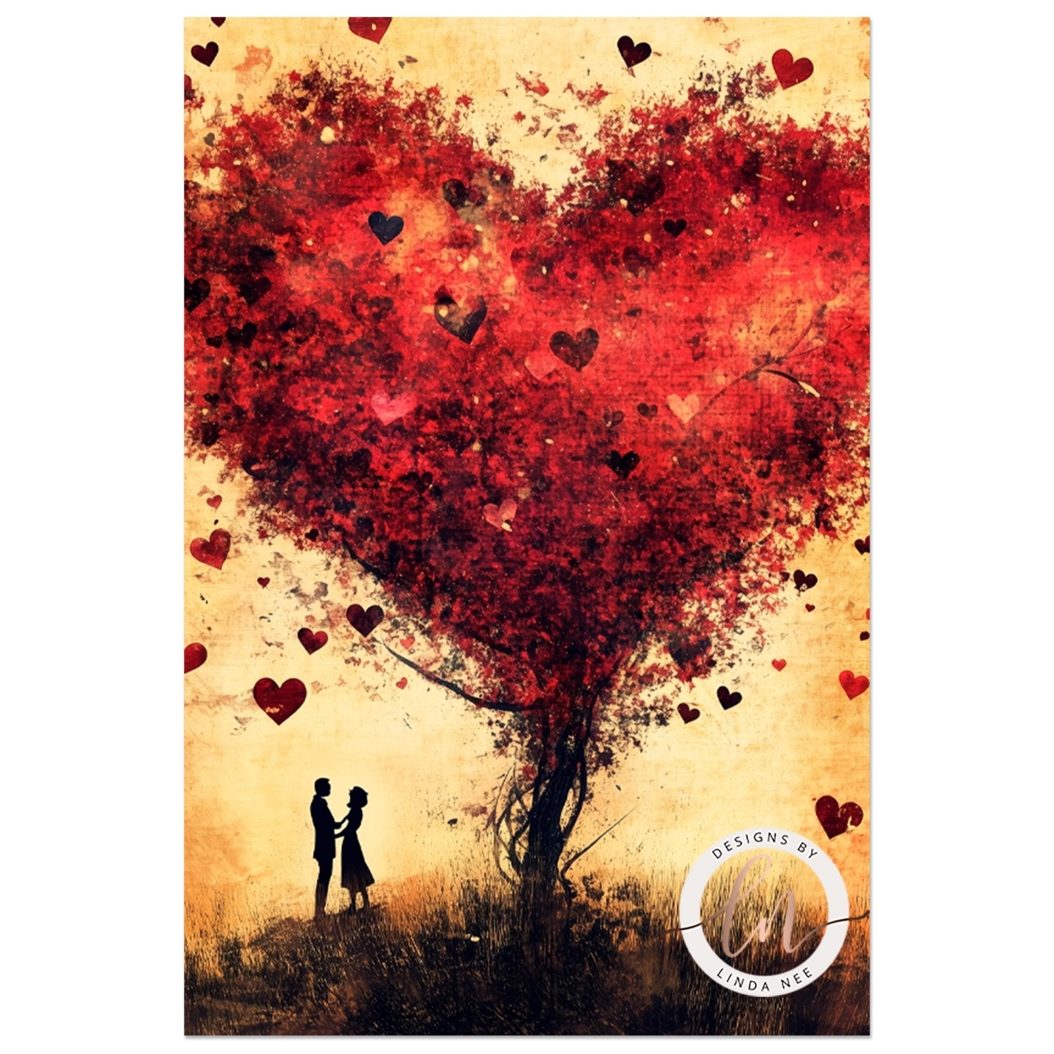 Romantic Heart Tree Art
