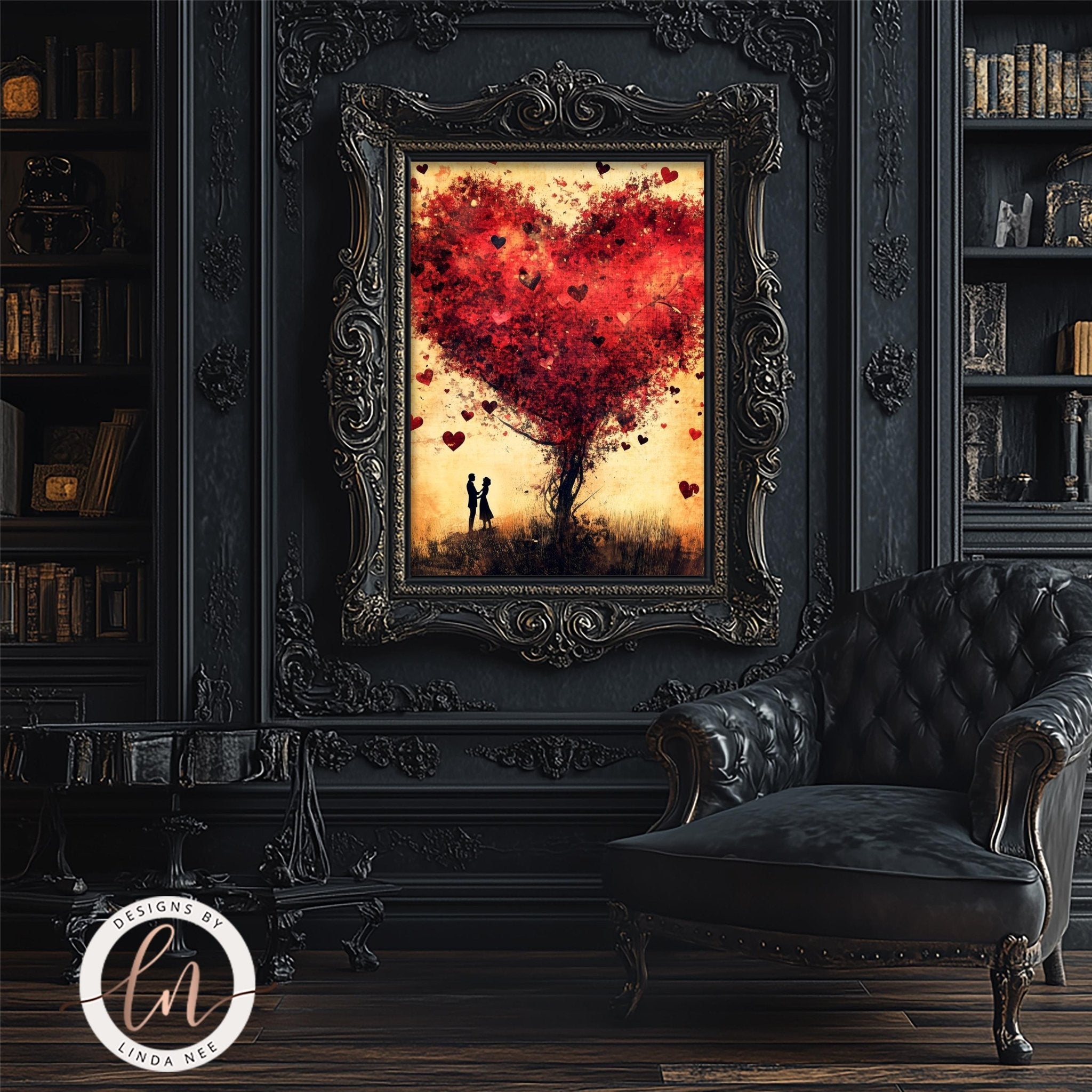 Romantic Heart Tree Art