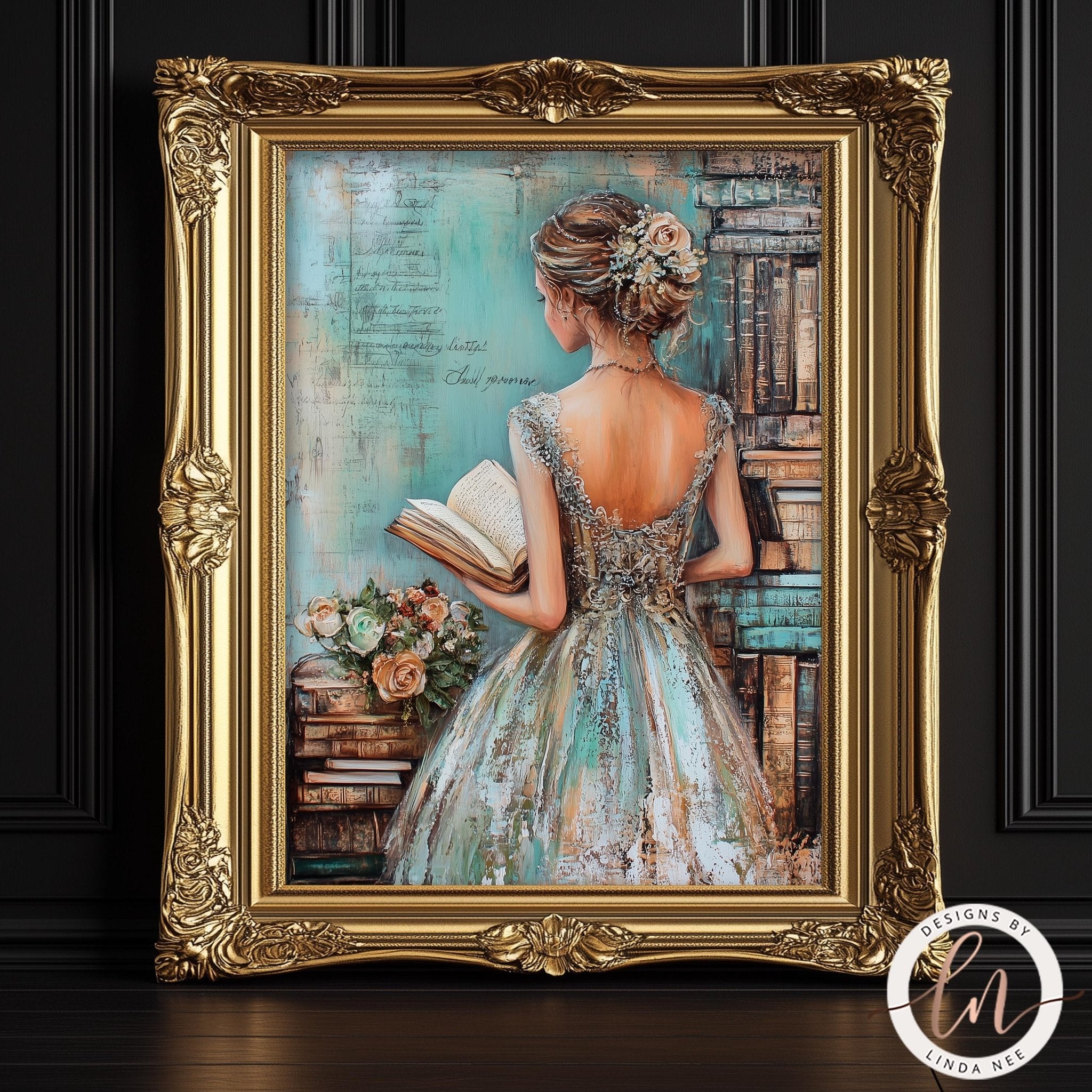 Shabby Chic Woman in Library