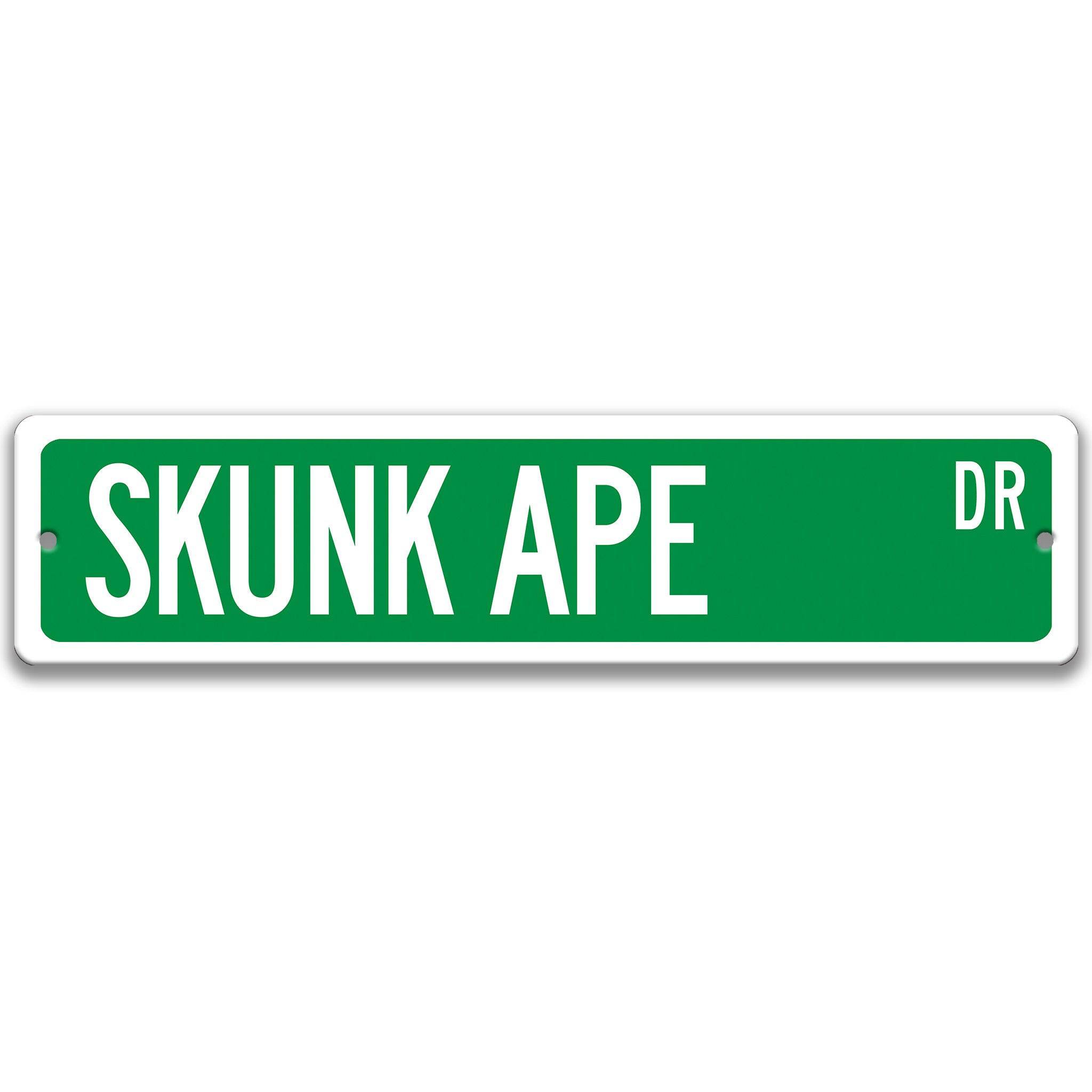 Skunk Ape Metal Street Sign
